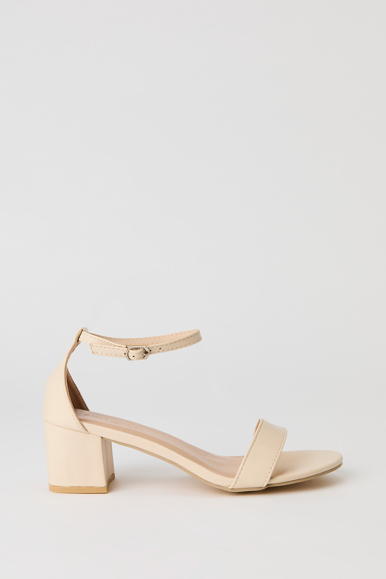 Faux Leather Ankle Strap Heel