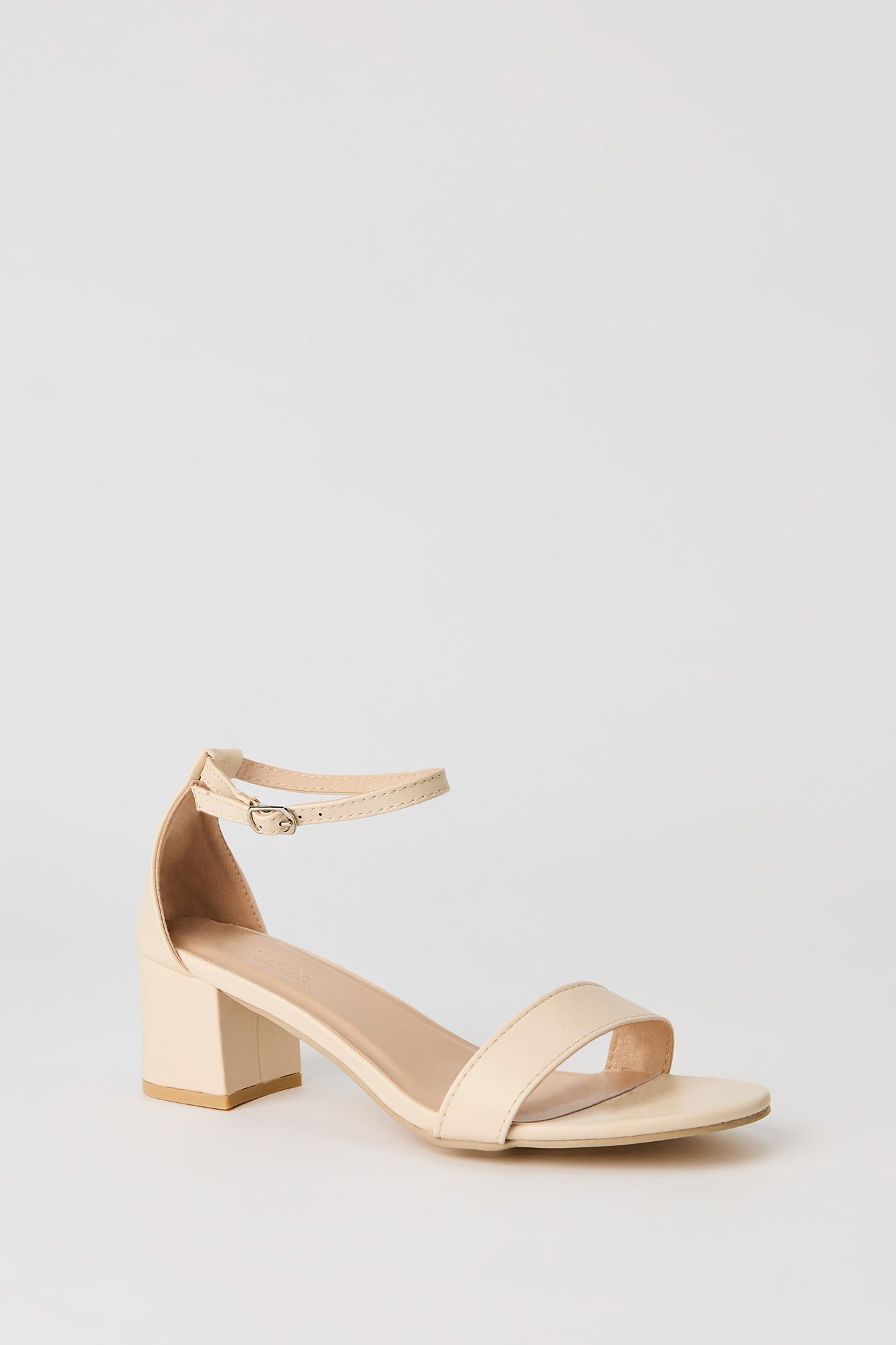 Faux Leather Ankle Strap Heel
