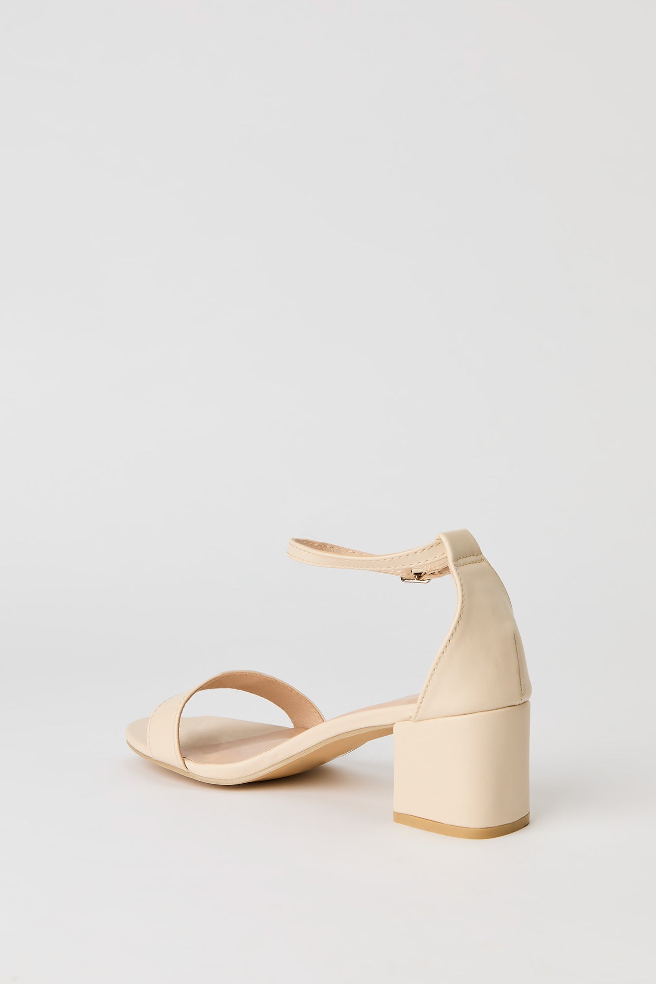 Faux Leather Ankle Strap Heel