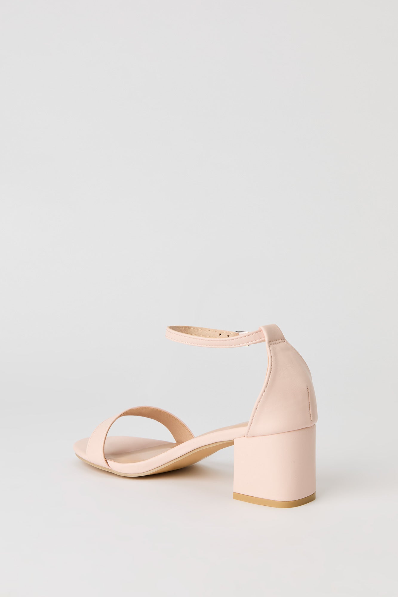 Faux Leather Ankle Strap Heel