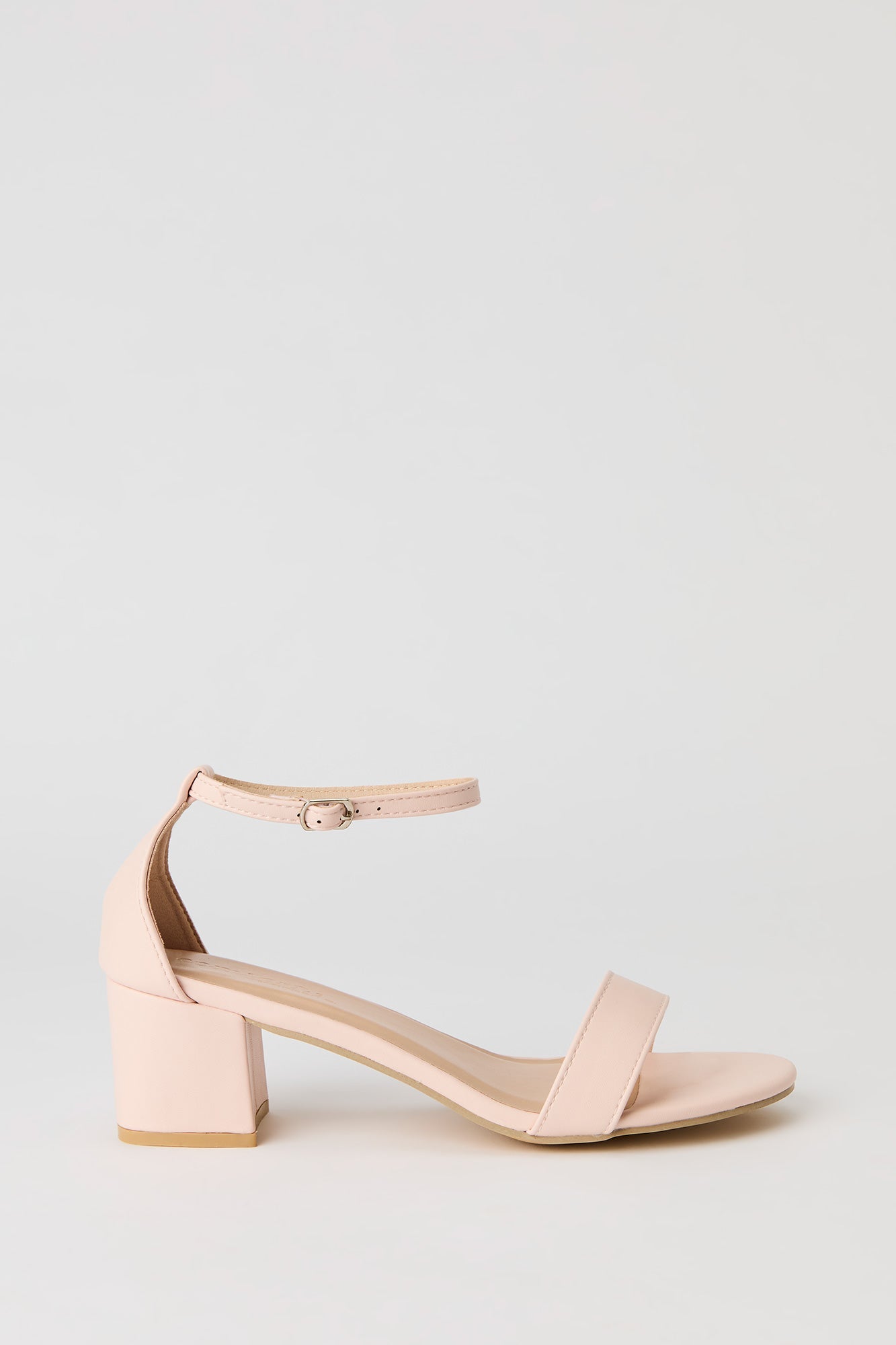 Faux Leather Ankle Strap Heel