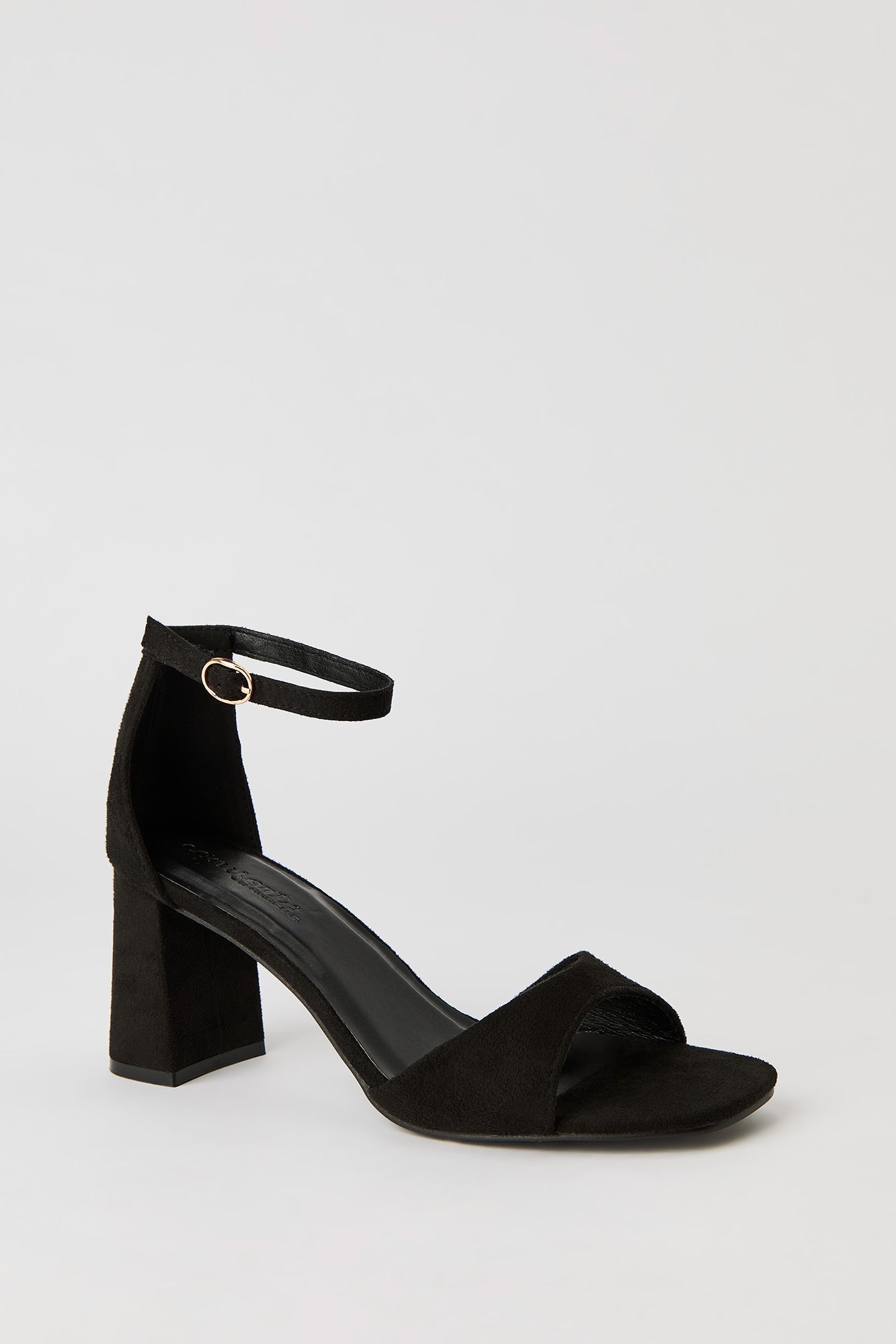 Faux Suede Ankle Strap Heel