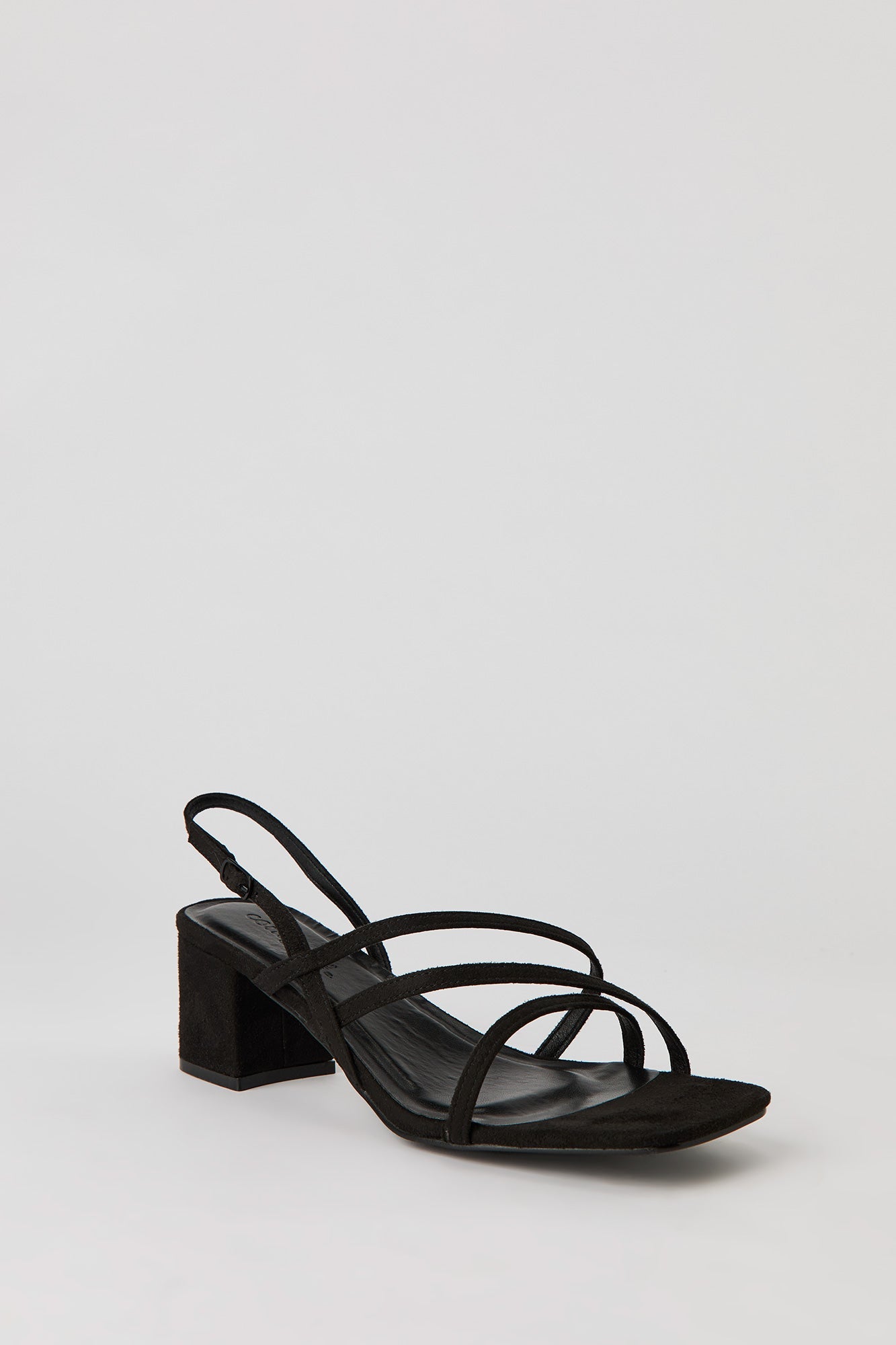Faux Suede Strappy Block Heel
