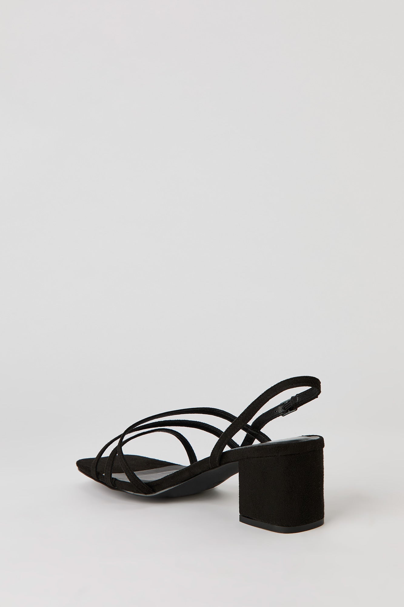 Faux Suede Strappy Block Heel