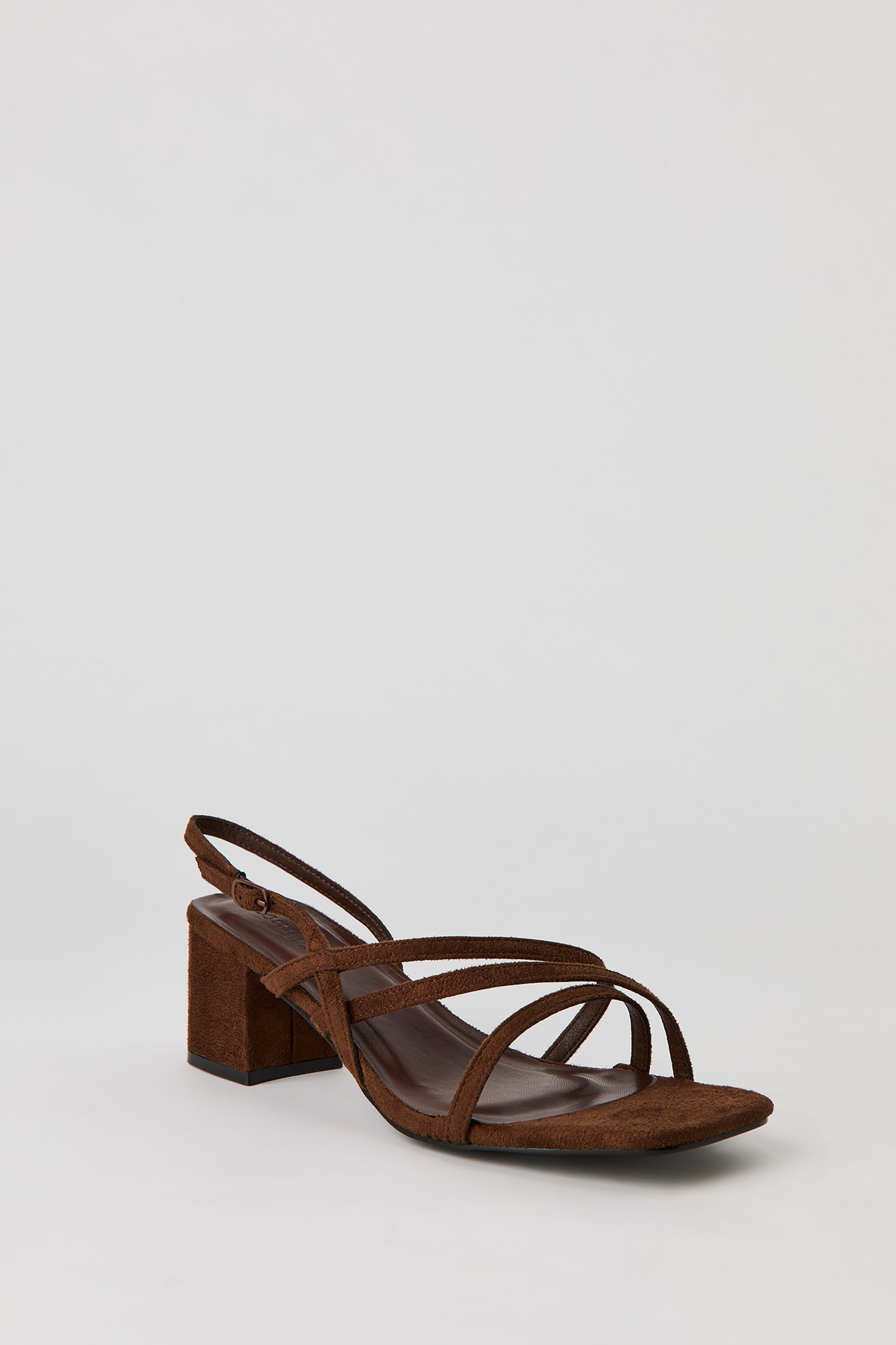 Faux Suede Strappy Block Heel