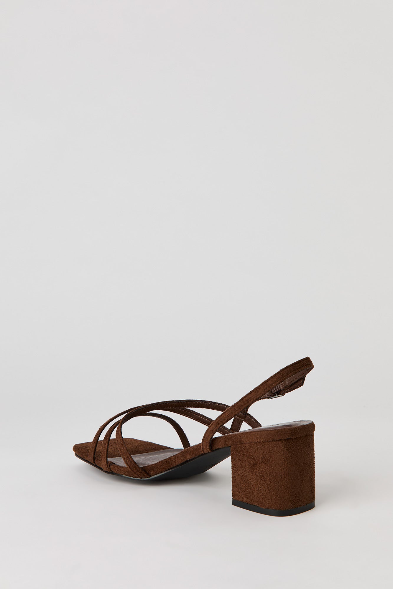 Faux Suede Strappy Block Heel
