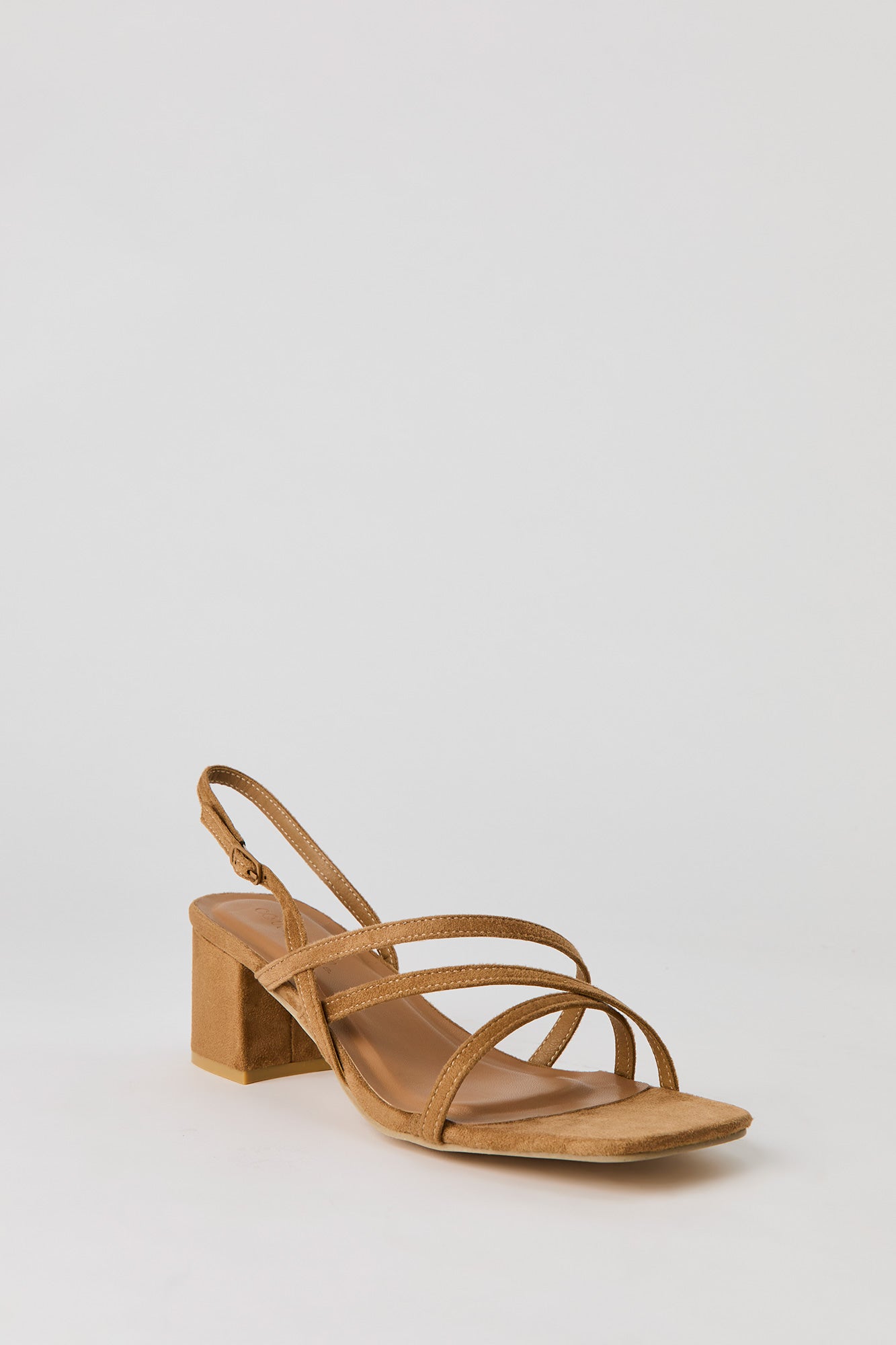Faux Suede Strappy Block Heel