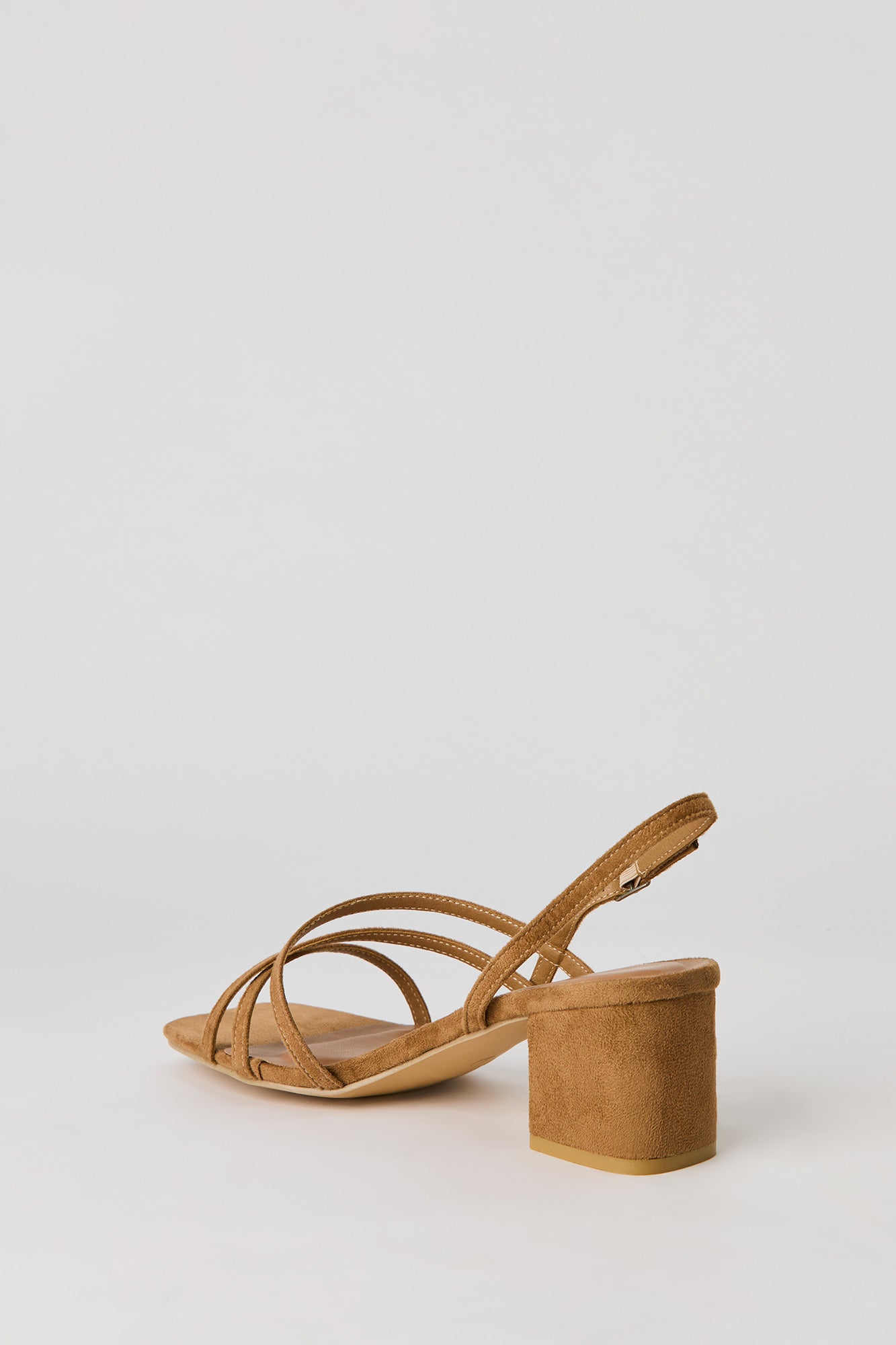 Faux Suede Strappy Block Heel