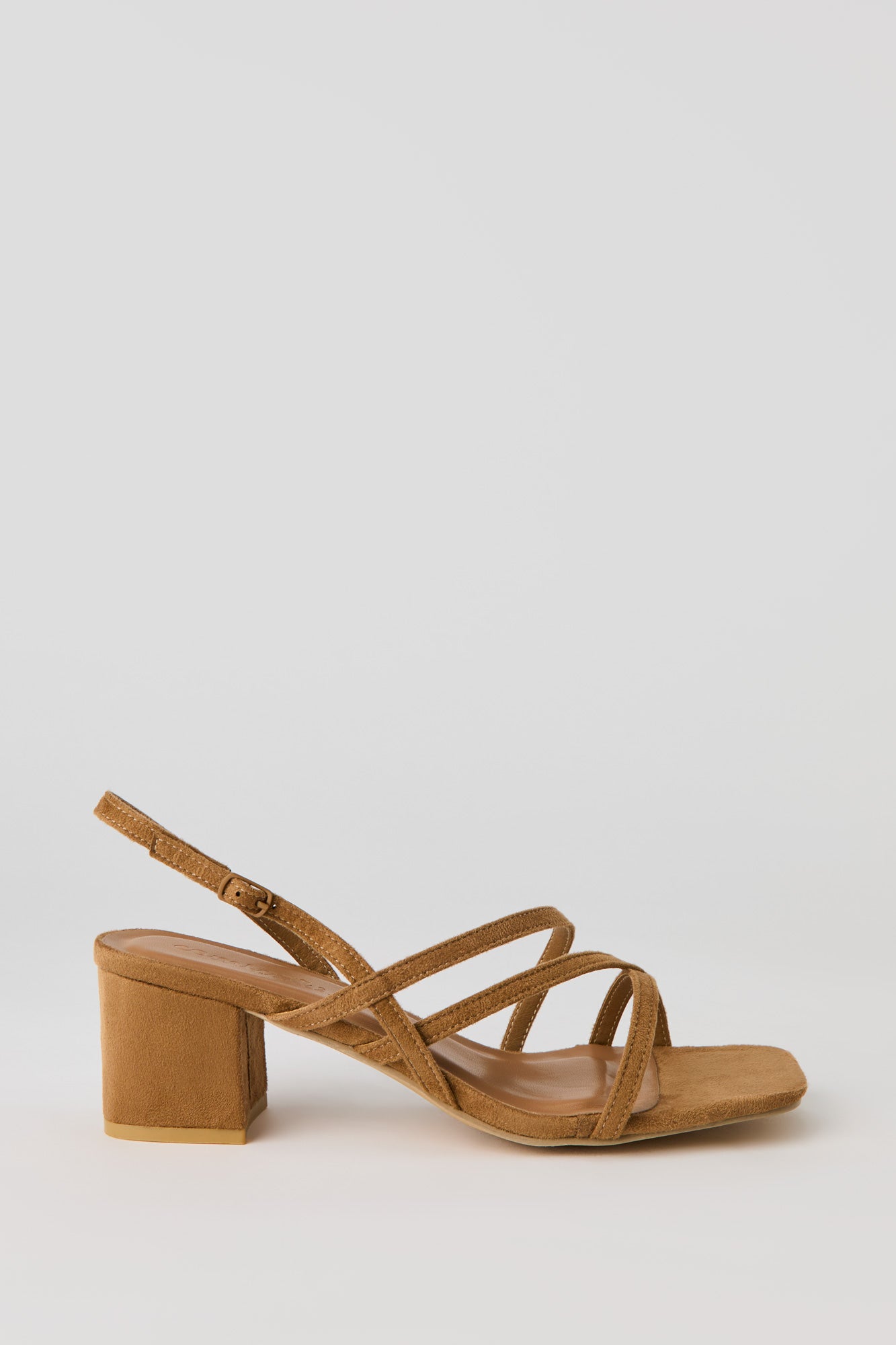 Faux Suede Strappy Block Heel