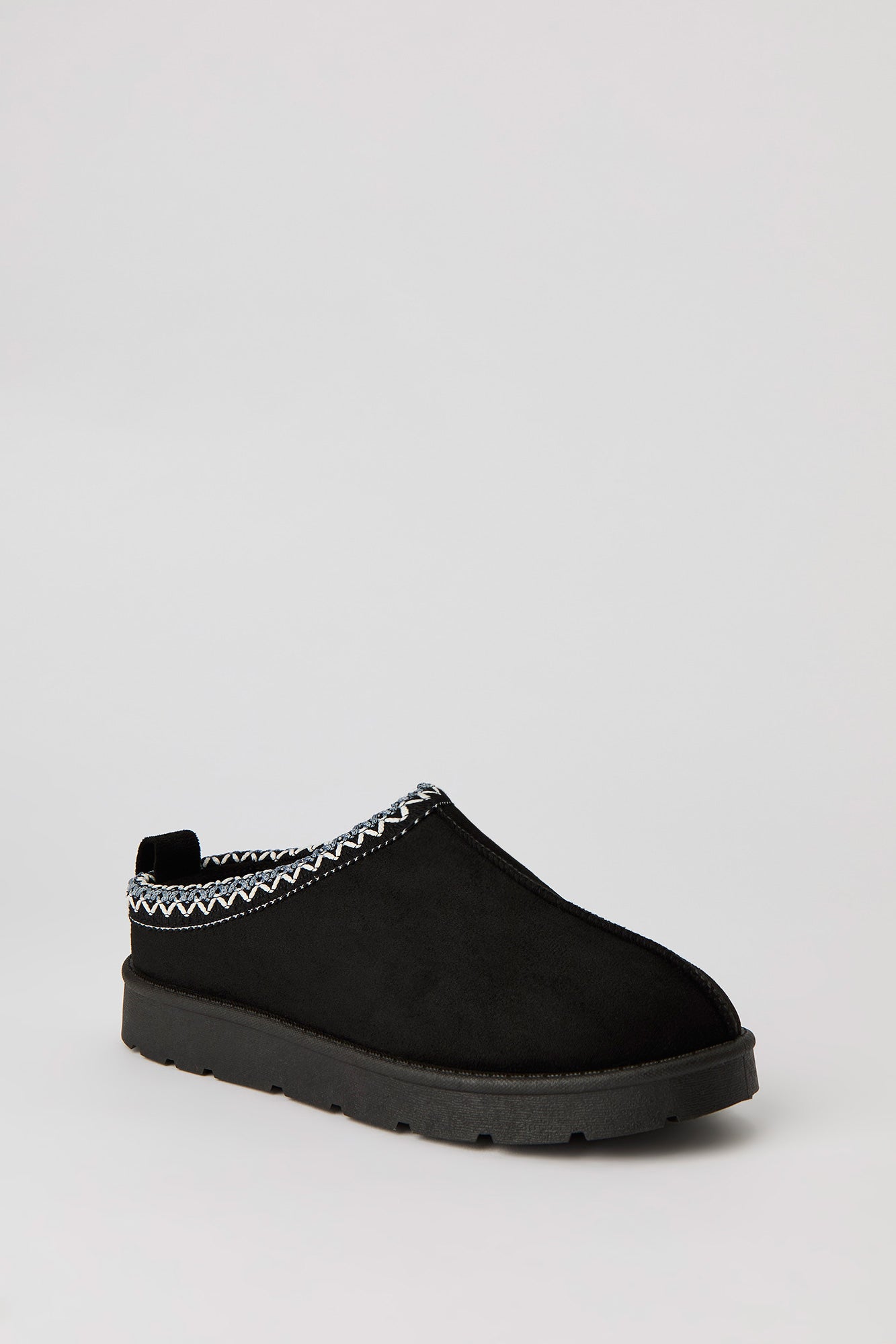 Faux Suede Embroidered Slipper Booties
