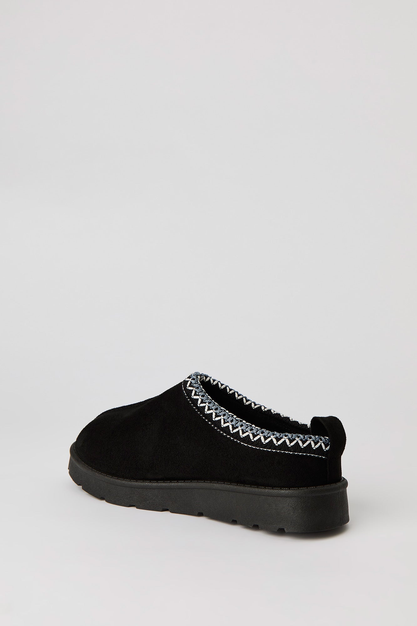 Faux Suede Embroidered Slipper Booties