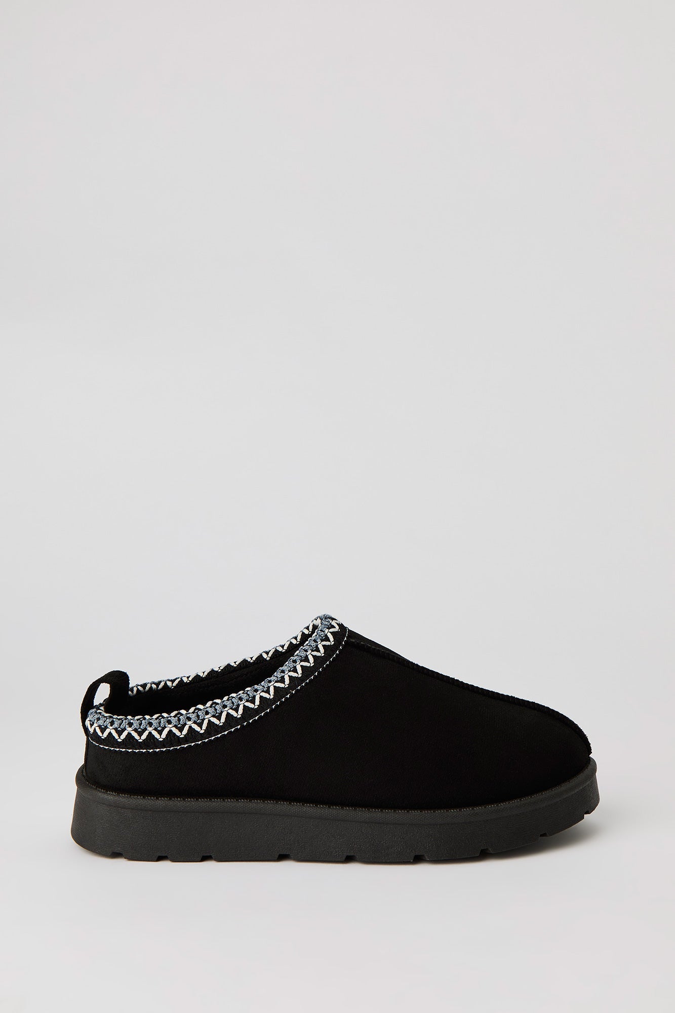 Faux Suede Embroidered Slipper Booties