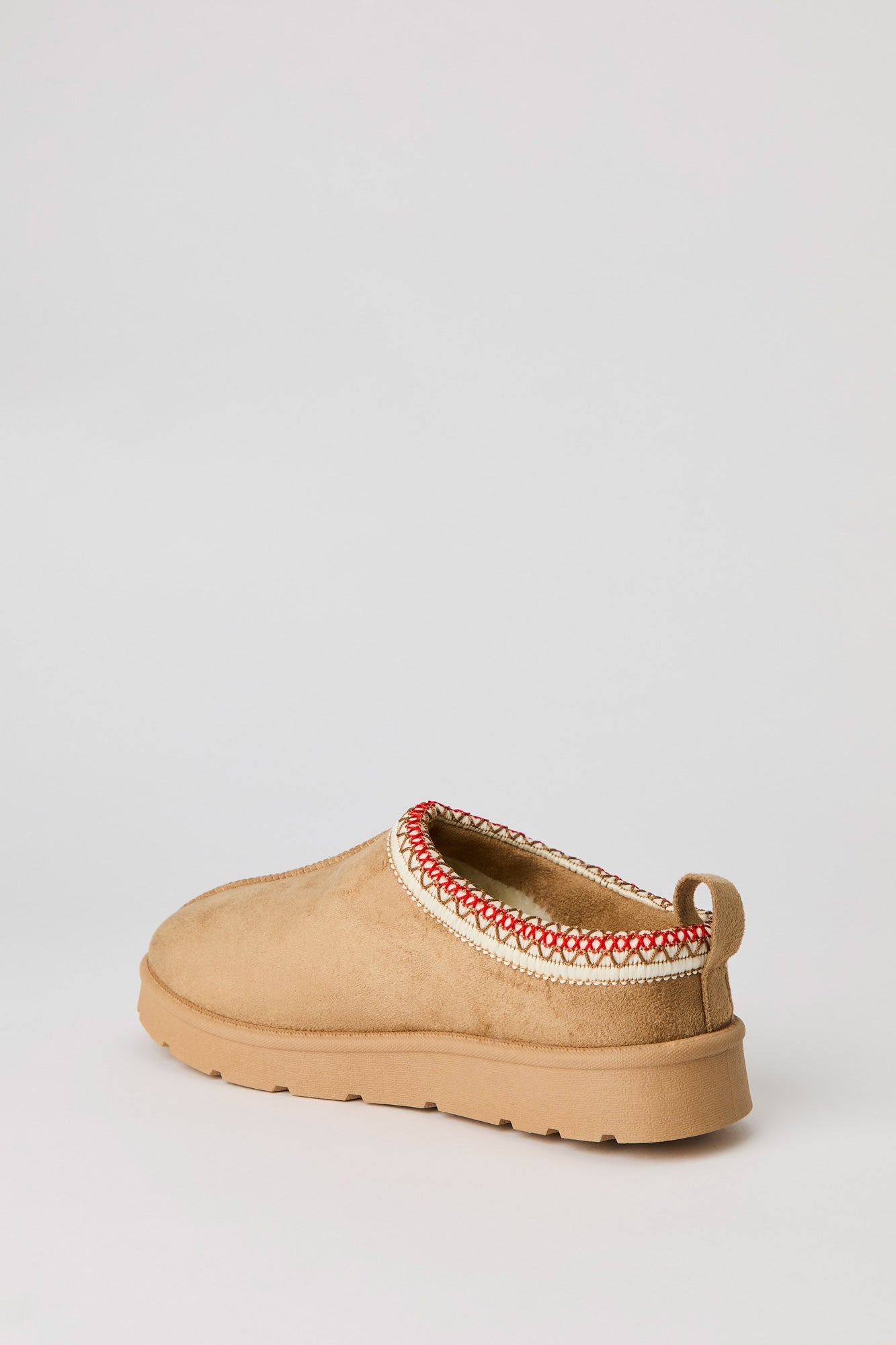 Faux Suede Embroidered Slipper Booties