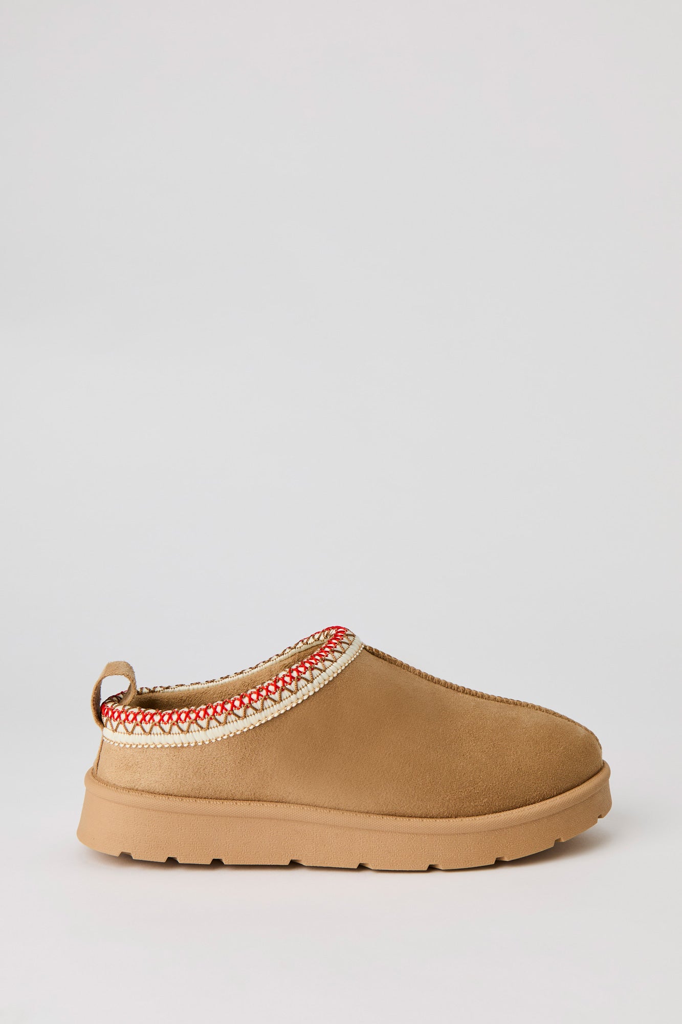 Faux Suede Embroidered Slipper Booties