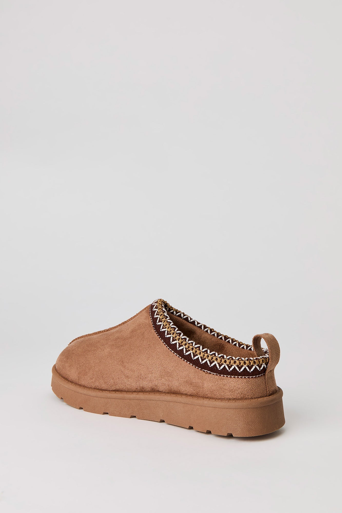 Faux Suede Embroidered Slipper Booties