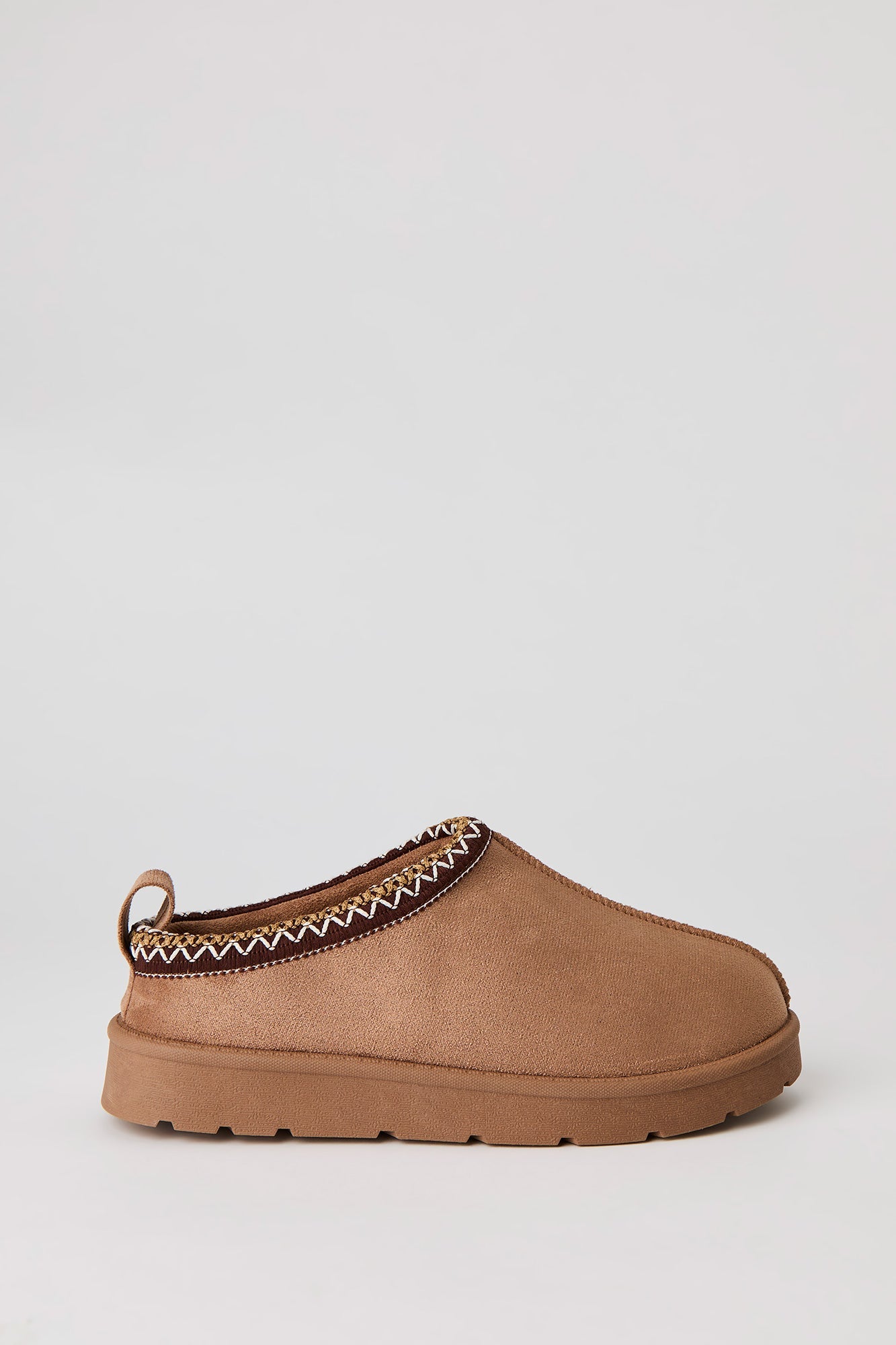 Faux Suede Embroidered Slipper Booties