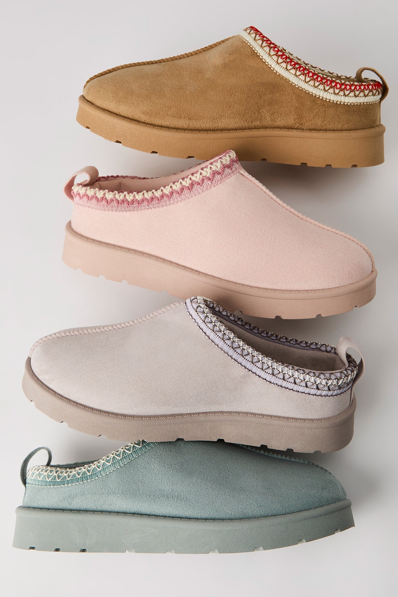 Faux Suede Embroidered Slipper Booties