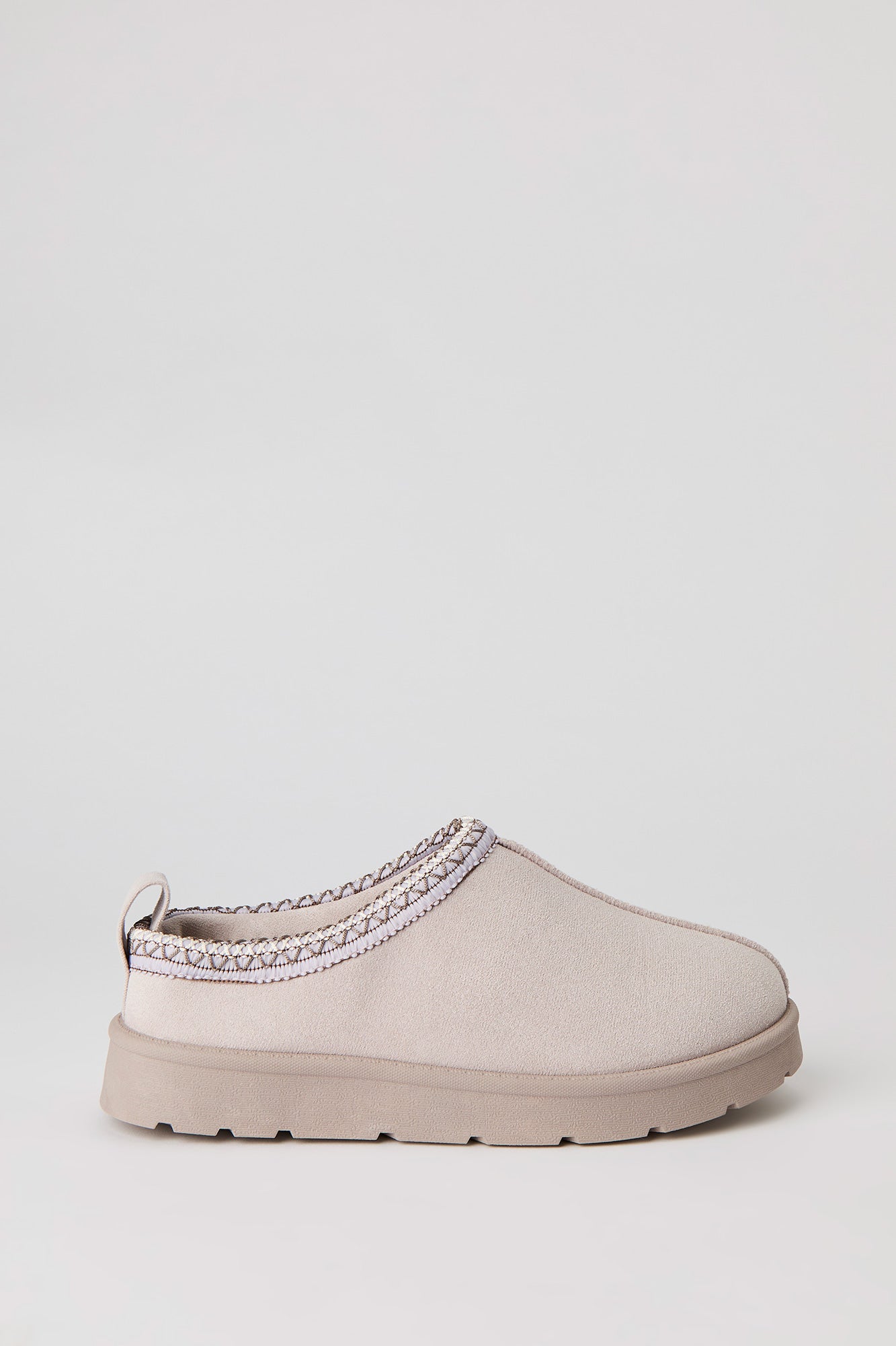 Faux Suede Embroidered Slipper Booties