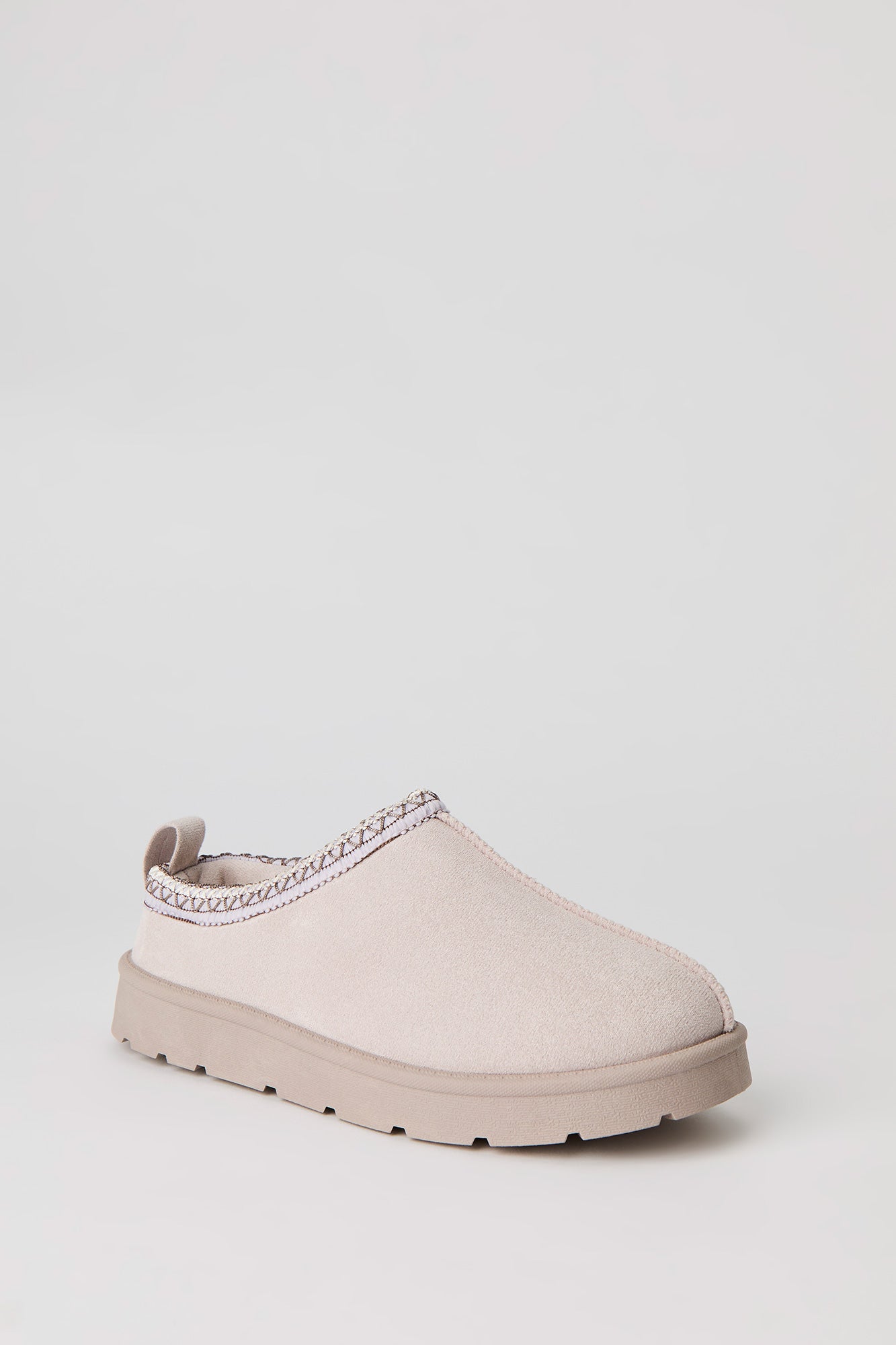 Faux Suede Embroidered Slipper Booties