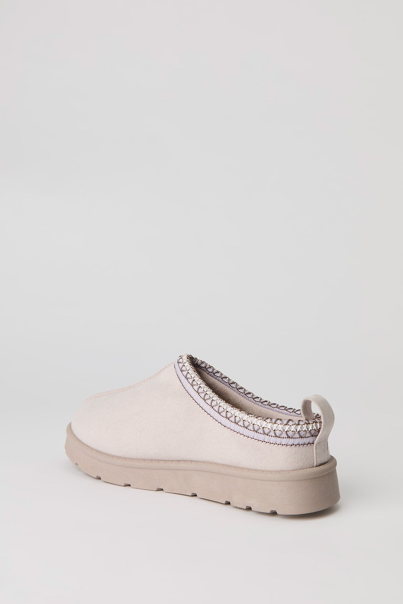 Faux Suede Embroidered Slipper Booties