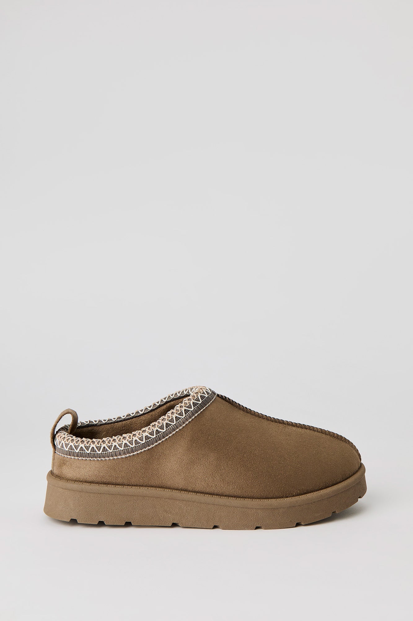 Faux Suede Embroidered Slipper Booties