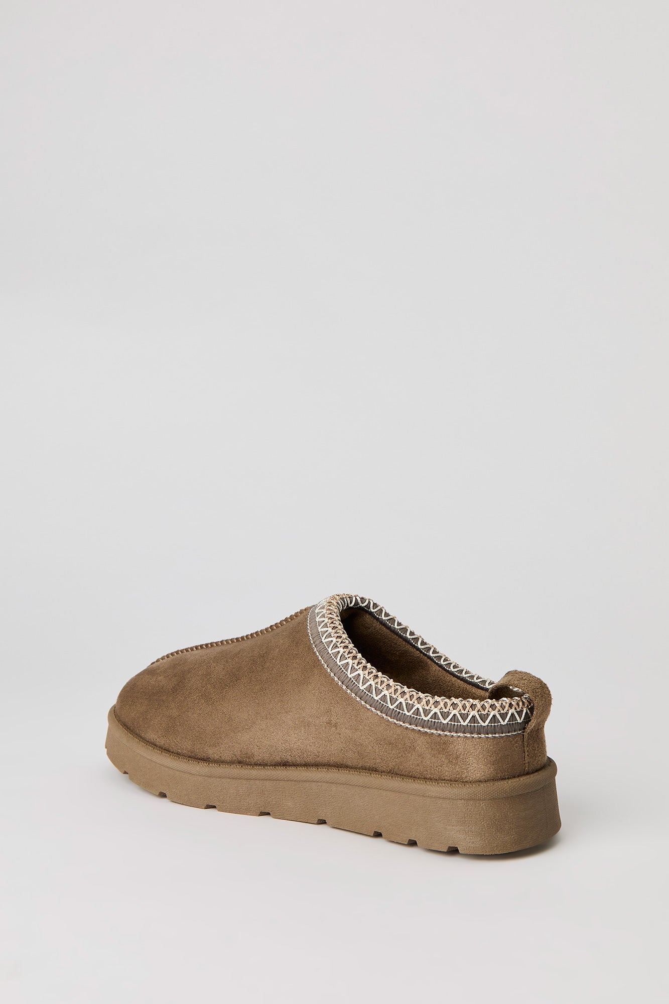 Faux Suede Embroidered Slipper Booties