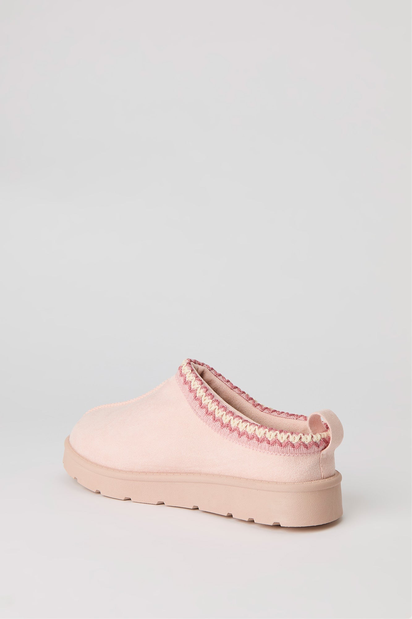 Faux Suede Embroidered Slipper Booties