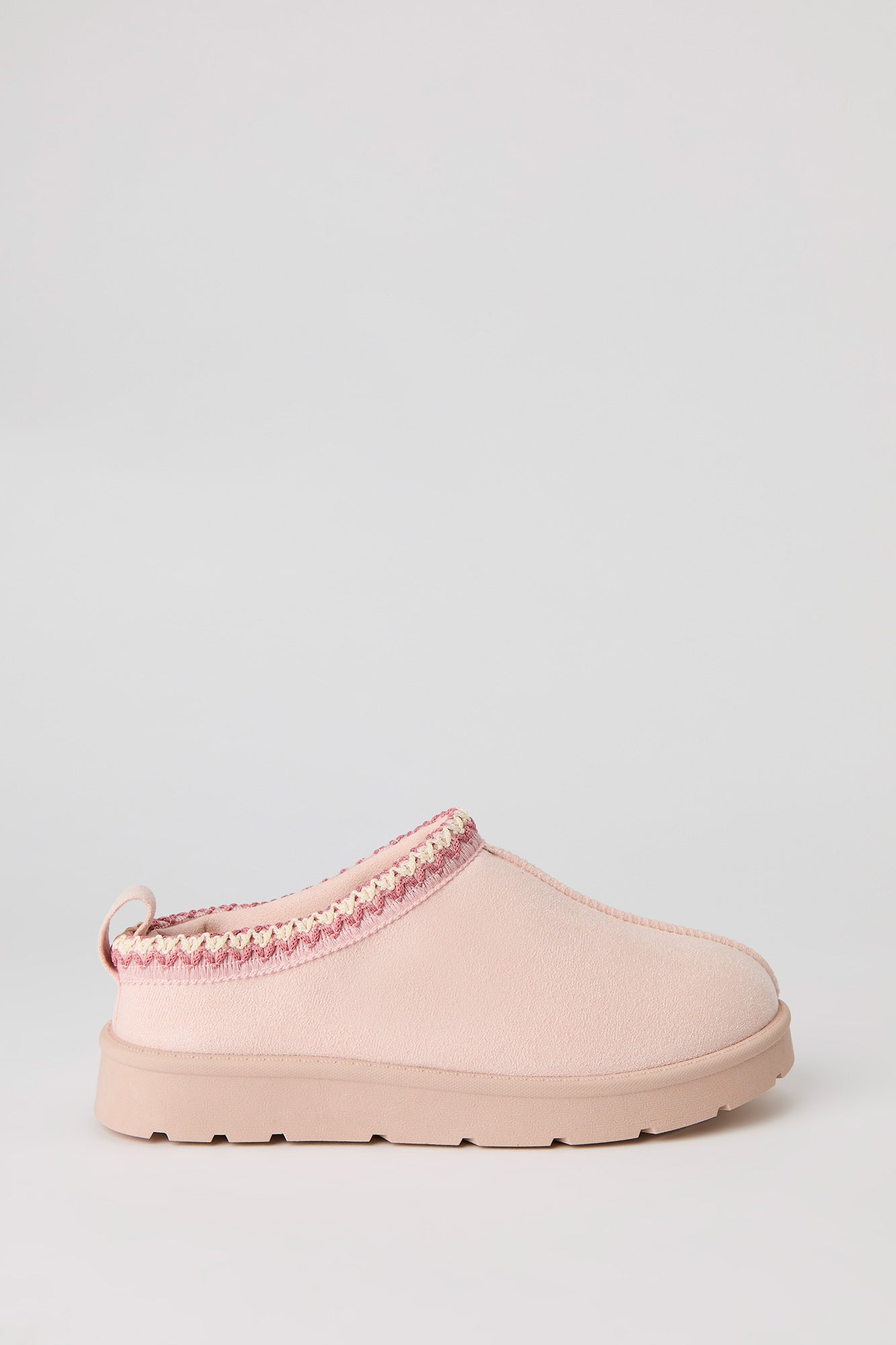 Faux Suede Embroidered Slipper Booties