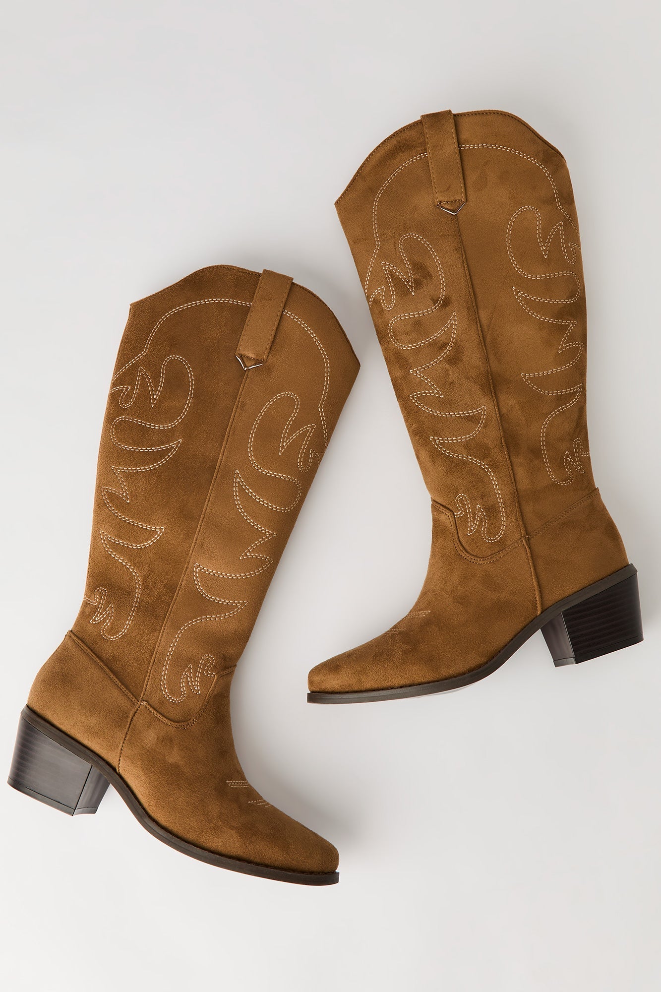 Faux Suede Cowboy Boot