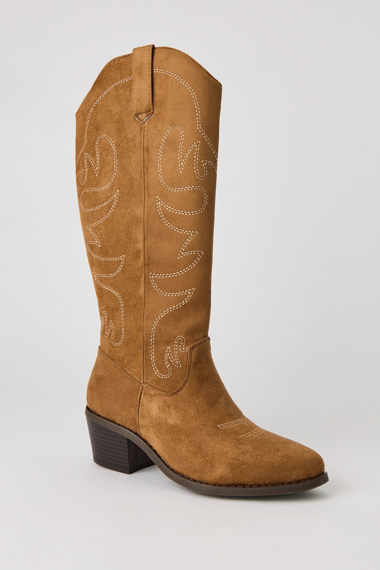 Faux Suede Cowboy Boot