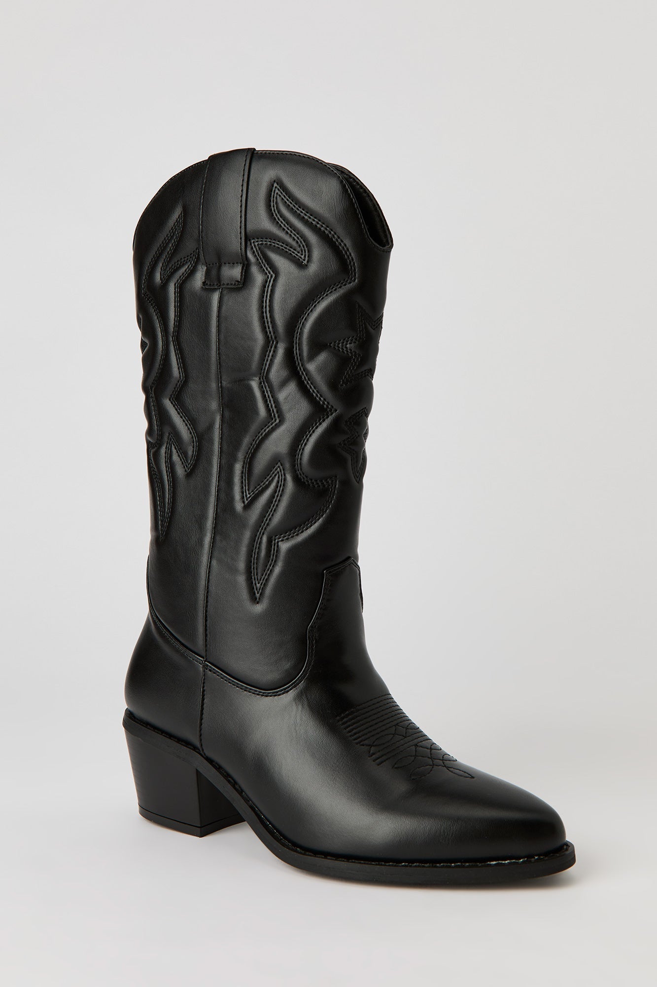 Faux Leather Cowboy Boot
