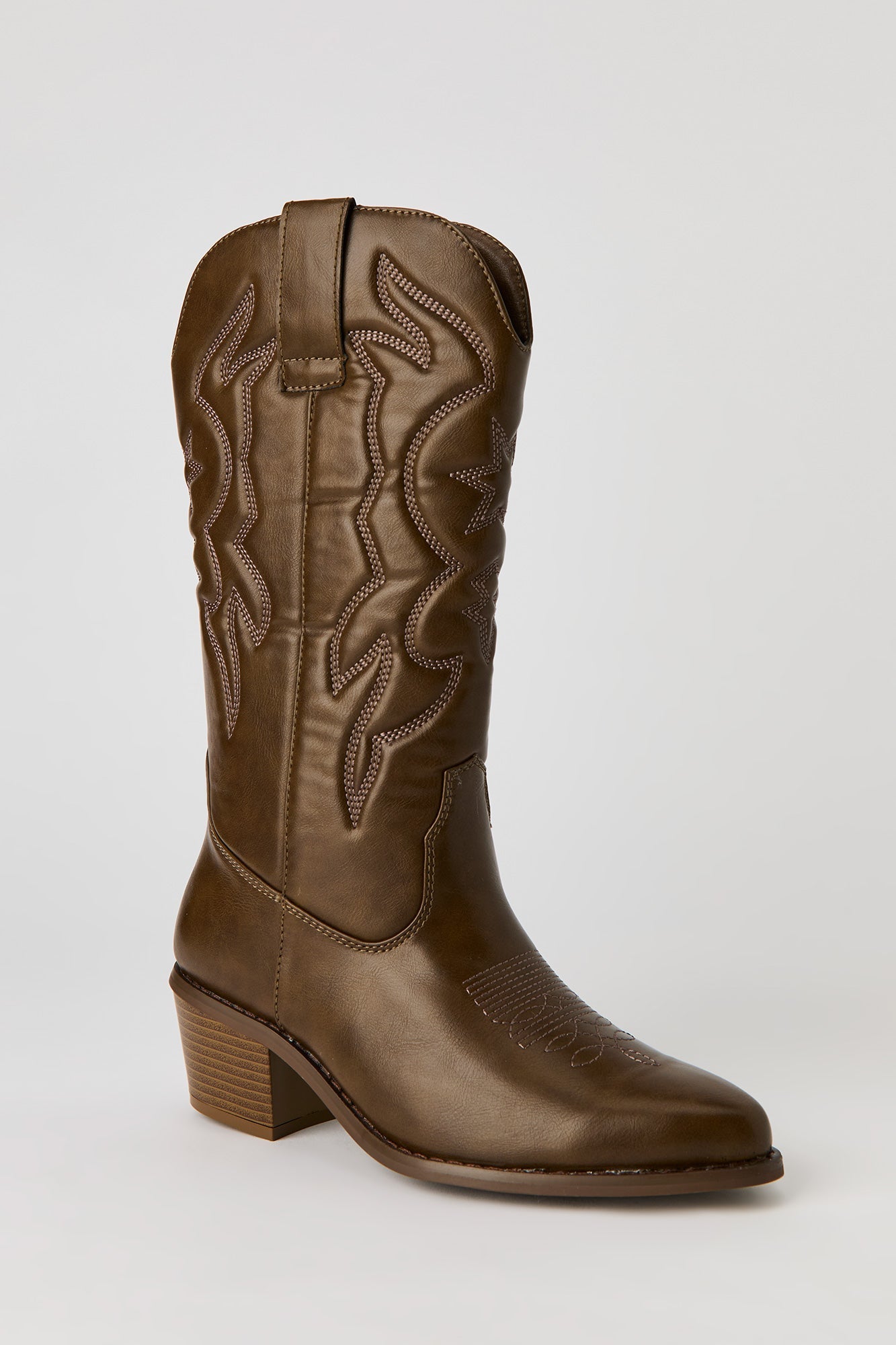 Faux Leather Cowboy Boot