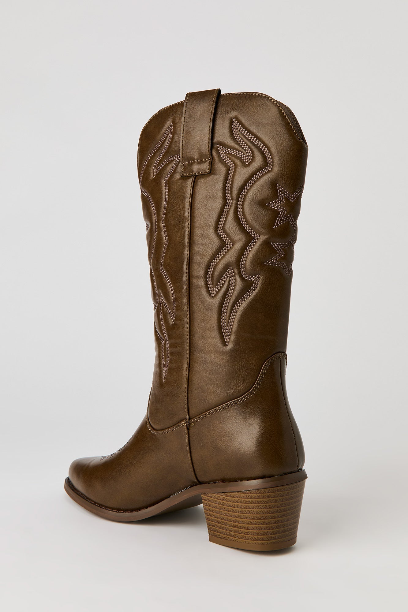 Faux Leather Cowboy Boot