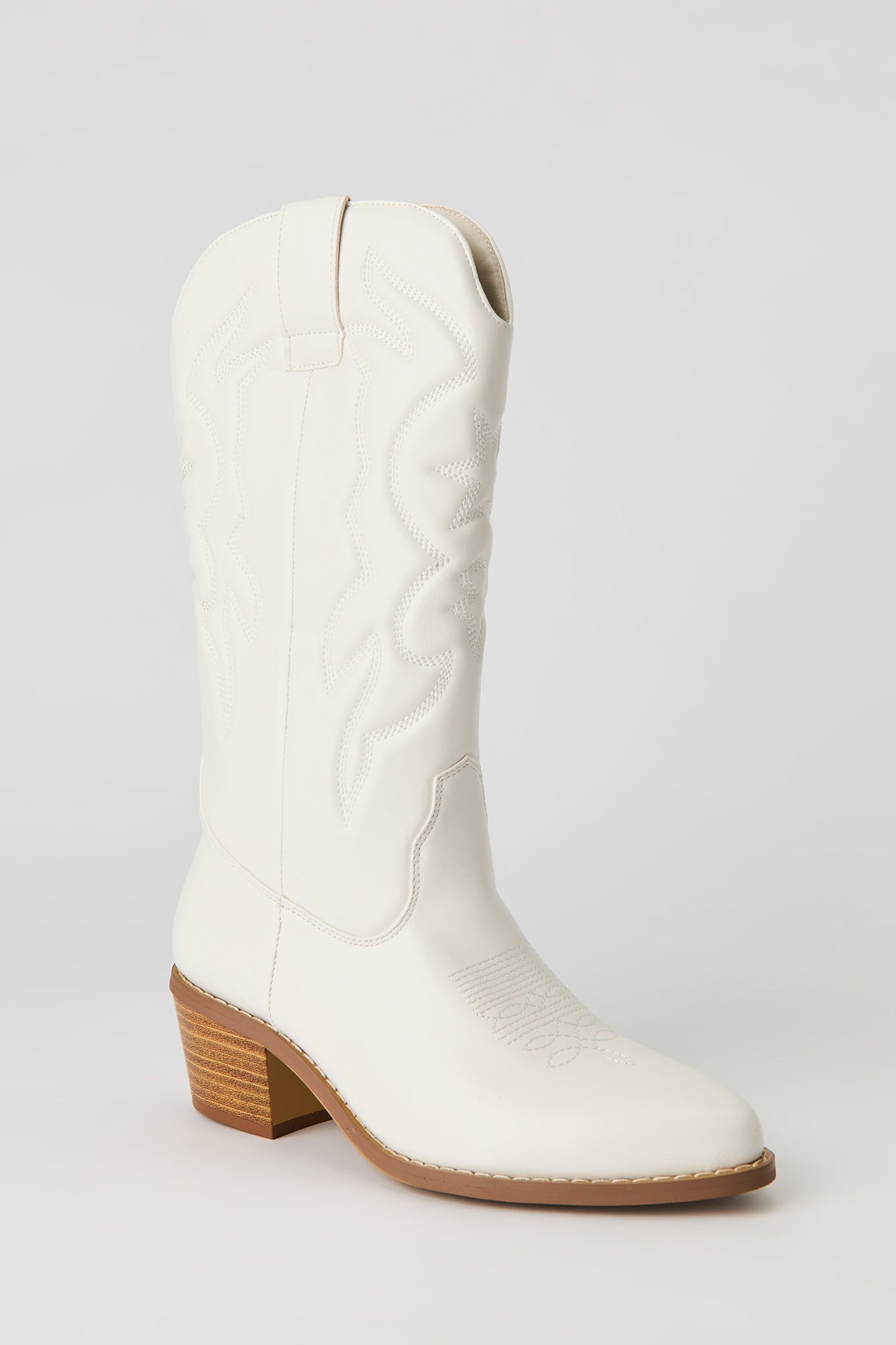Faux Leather Cowboy Boot