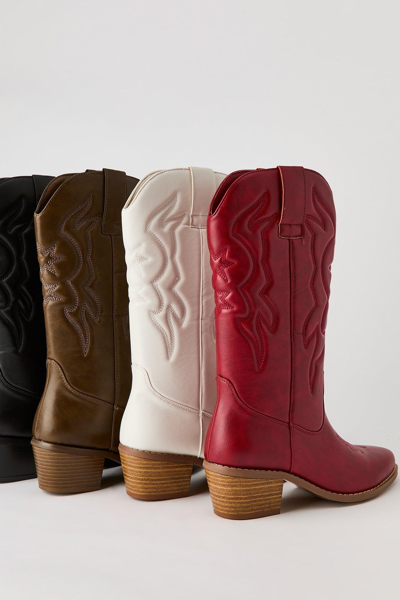 Faux Leather Cowboy Boot