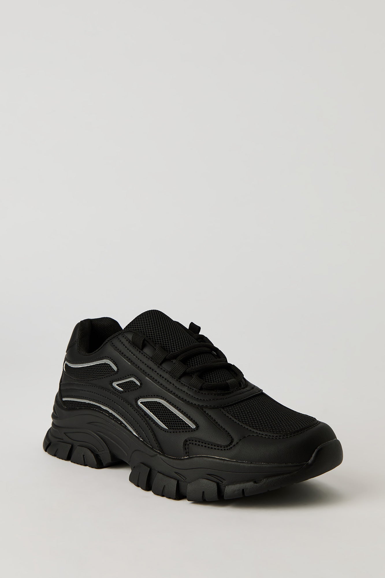 Mesh & Faux Leather Running Shoes