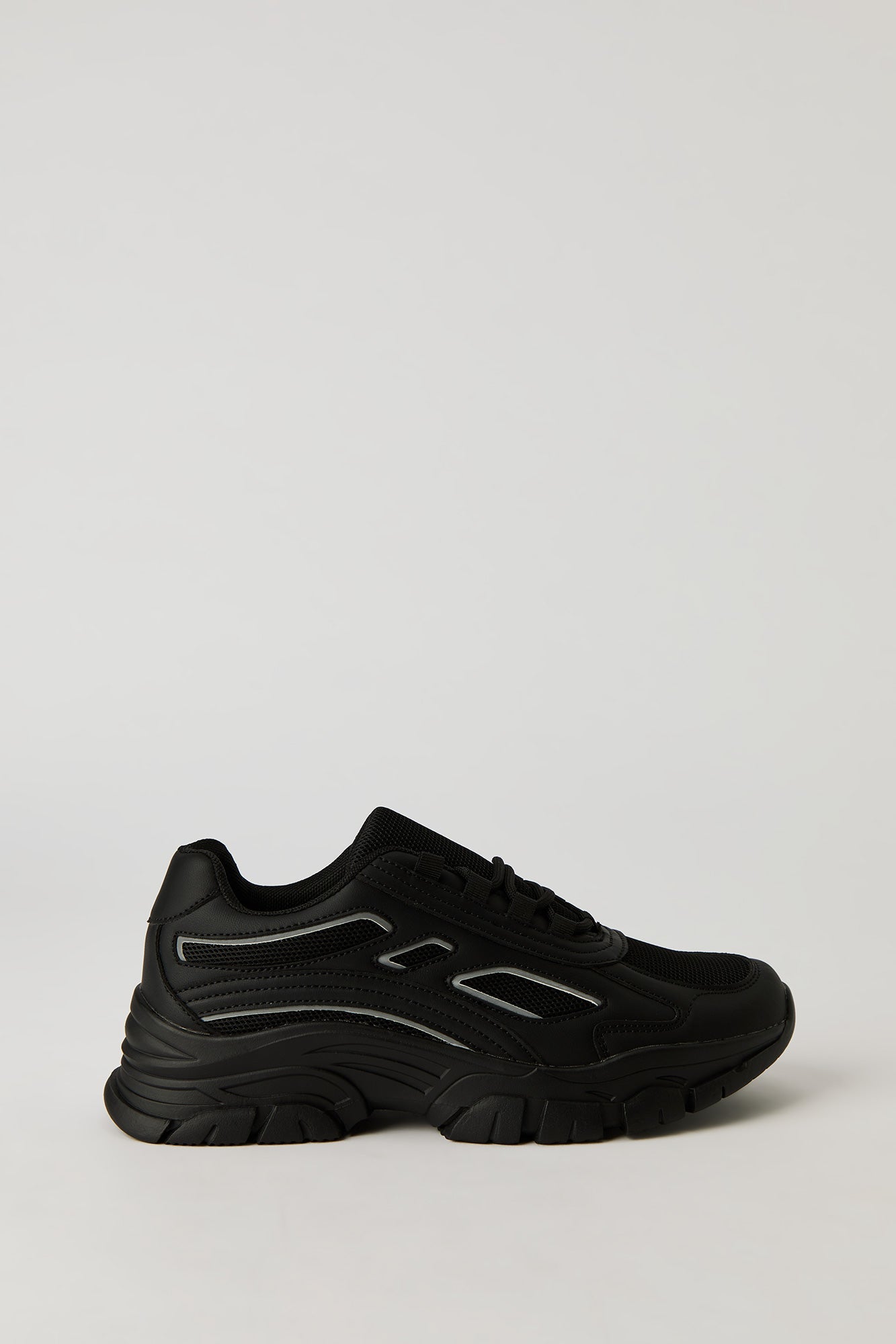 Mesh & Faux Leather Running Shoes