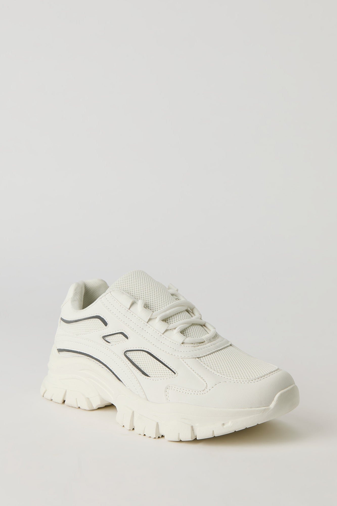 Mesh & Faux Leather Running Shoes