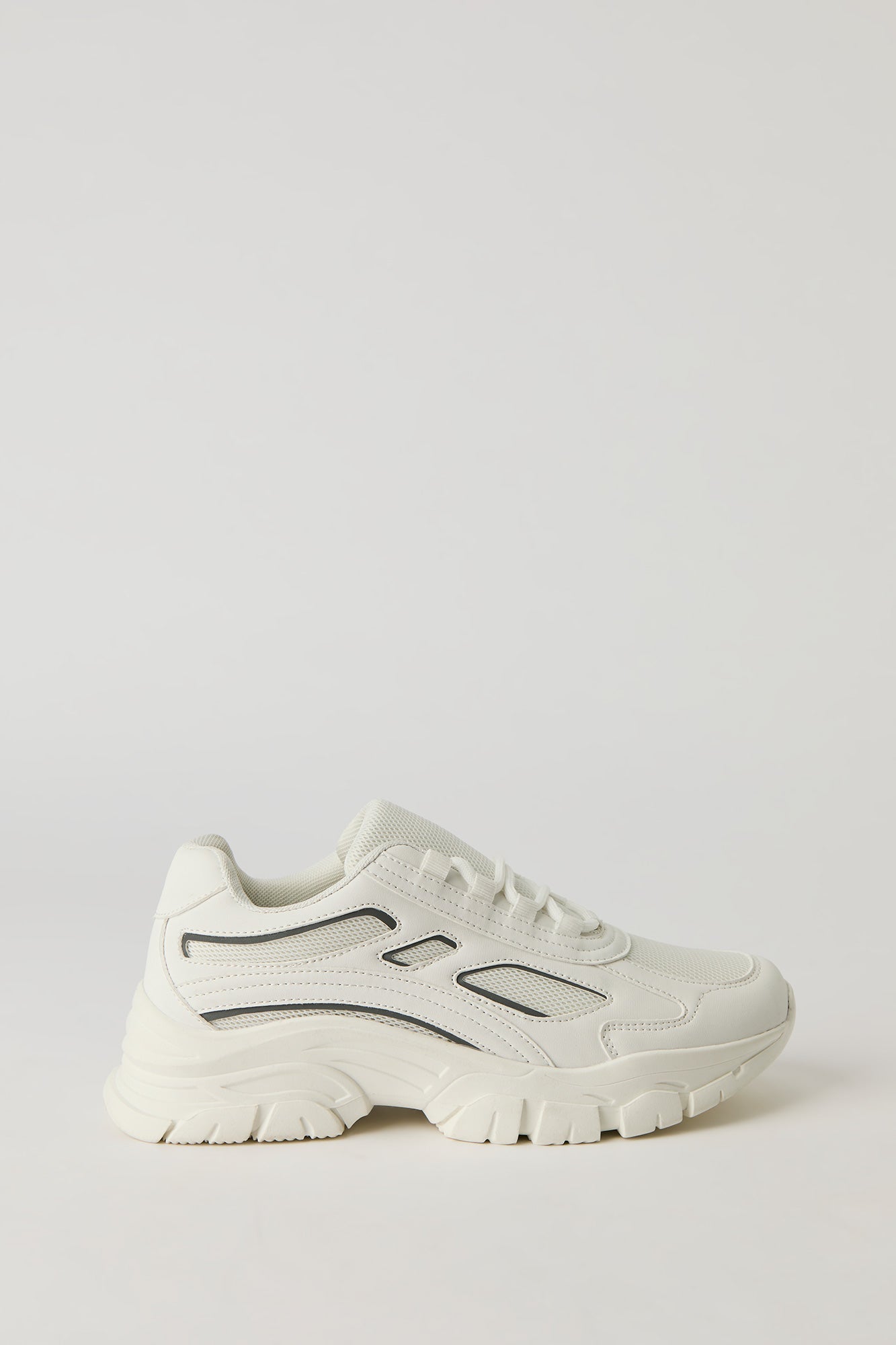 Mesh & Faux Leather Running Shoes