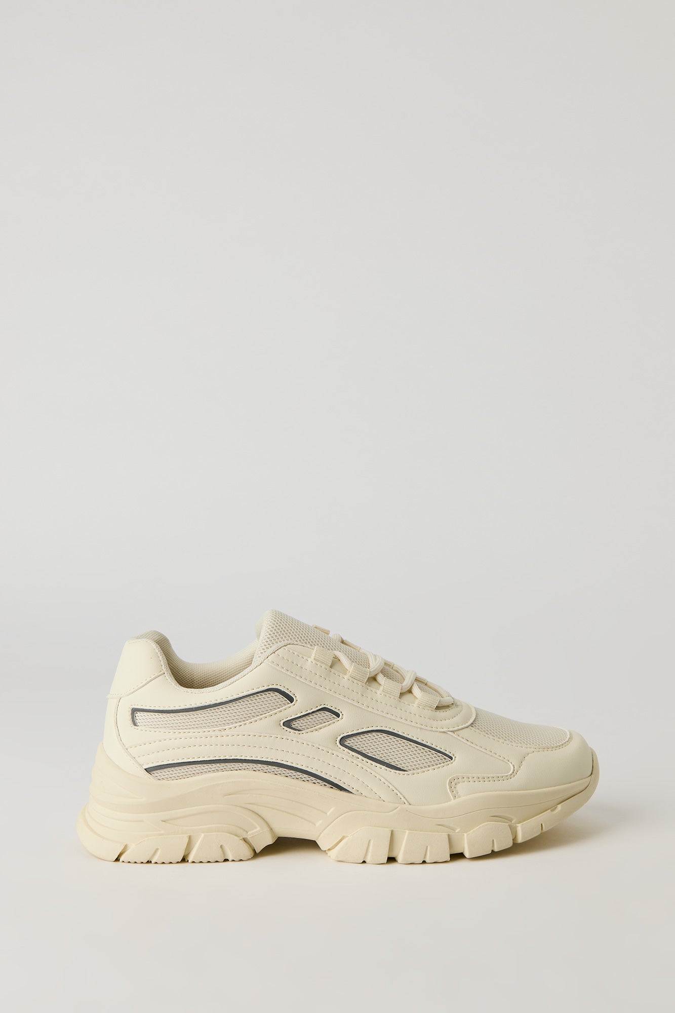 Mesh & Faux Leather Running Shoes
