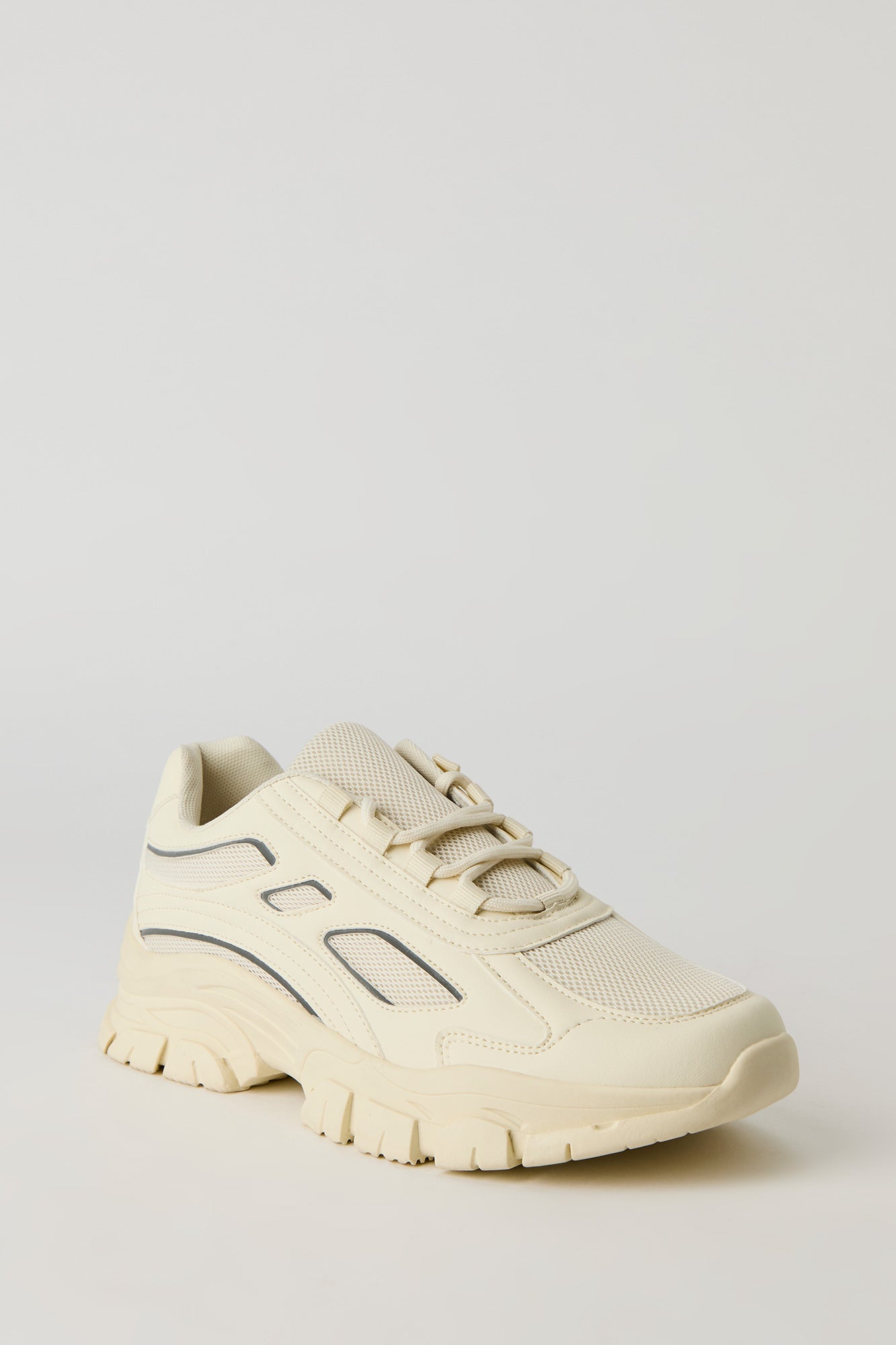 Mesh & Faux Leather Running Shoes