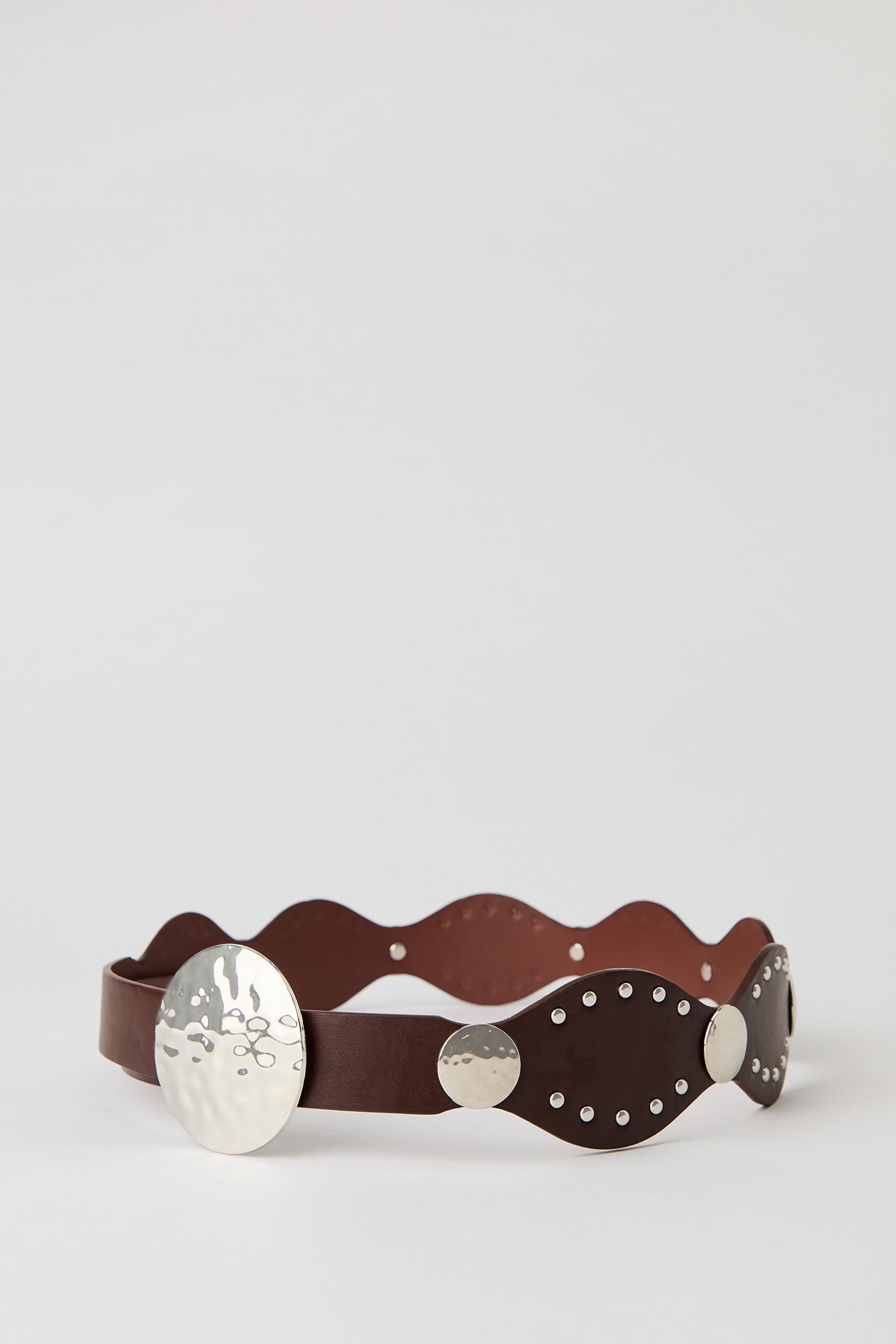 Western Scalloped Studded Belt