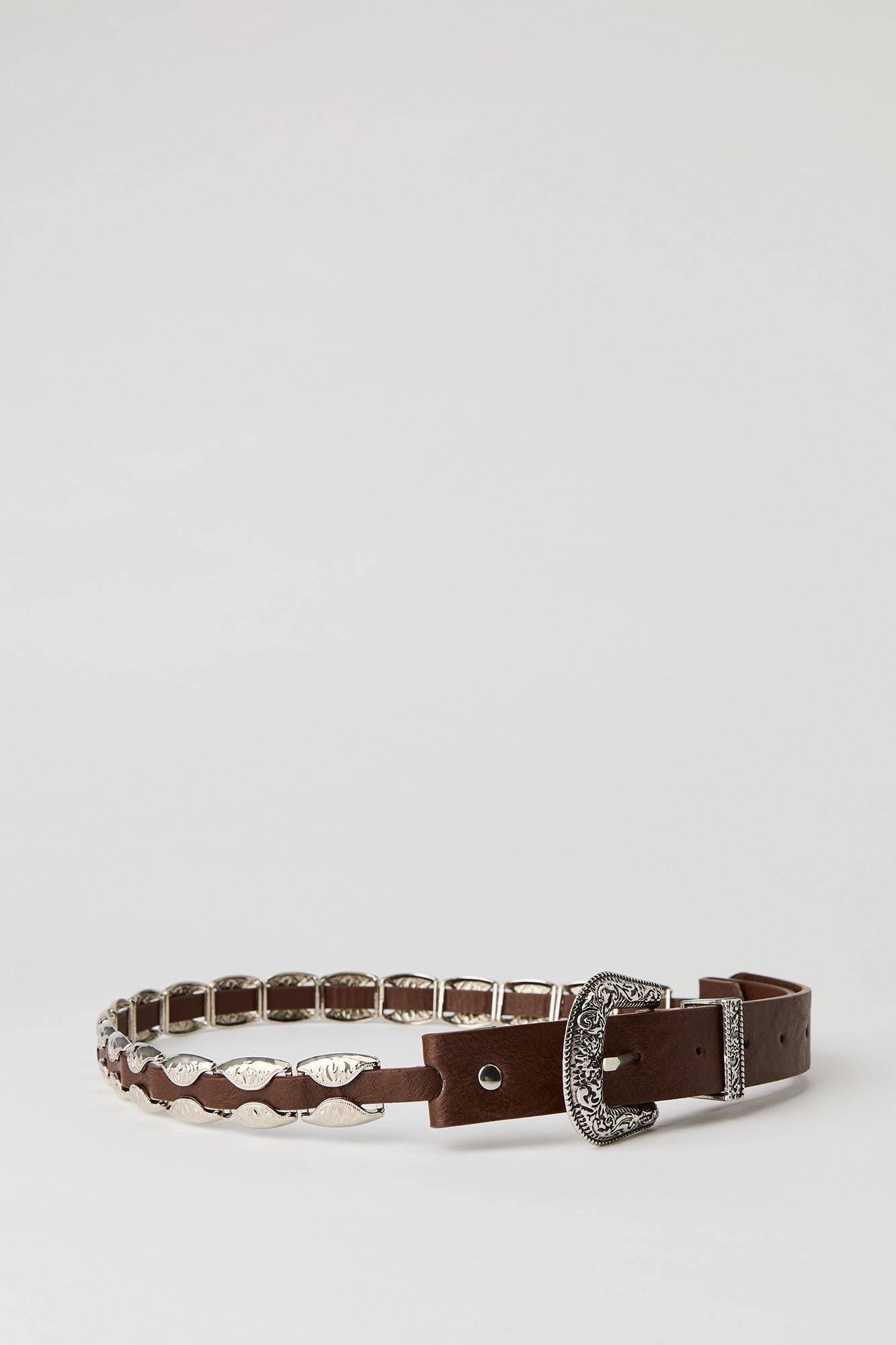 Faux Leather Engraved Western Belt