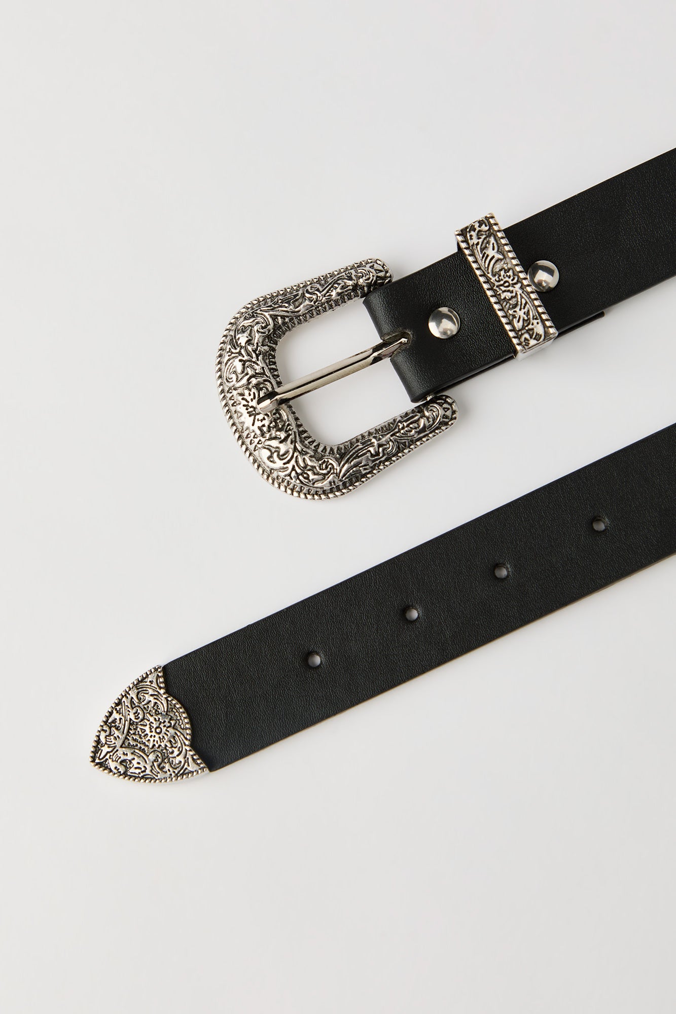 Faux Leather Engraved Western Belt