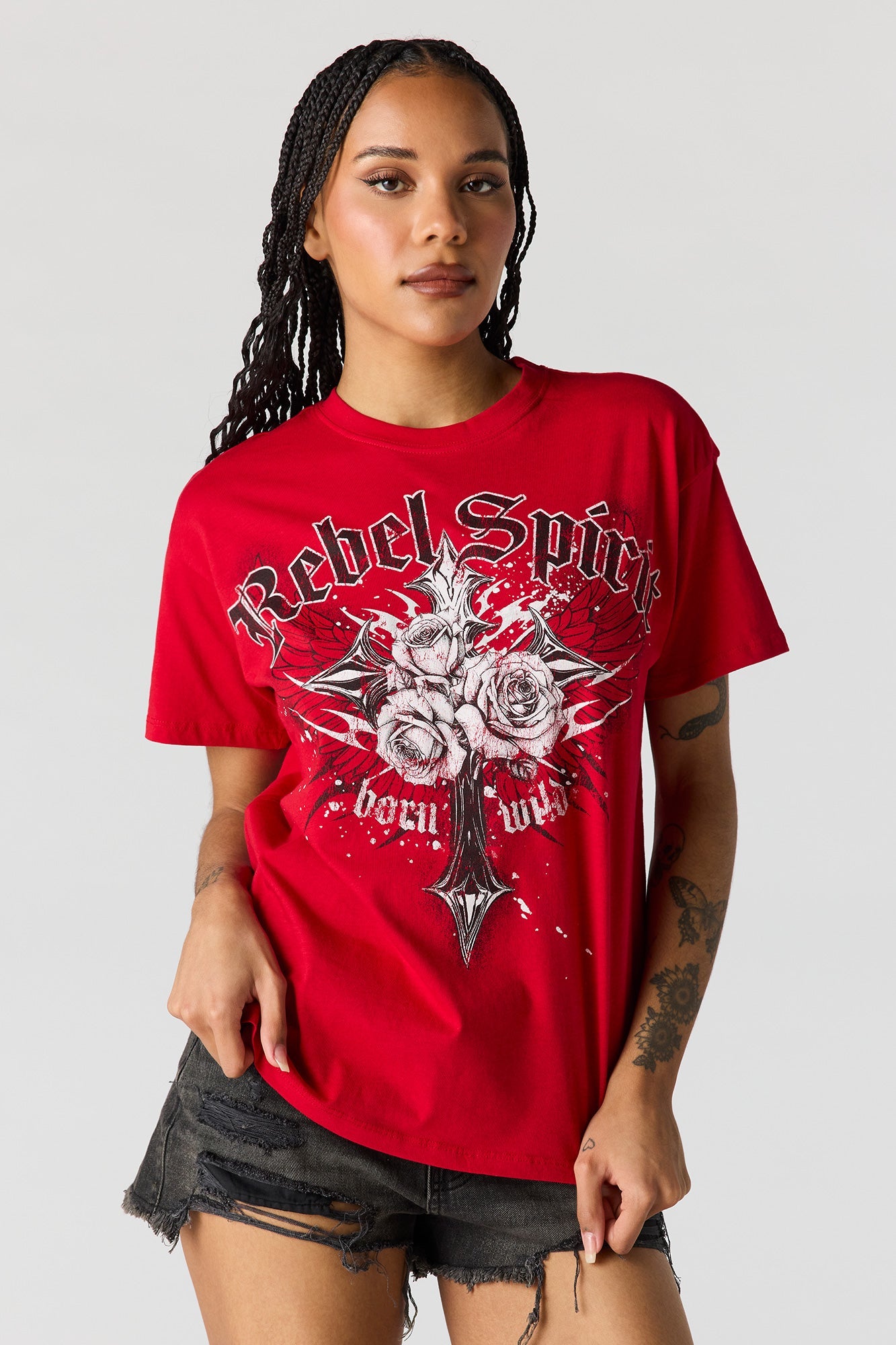 Rebel Graphic Boyfriend T-Shirt