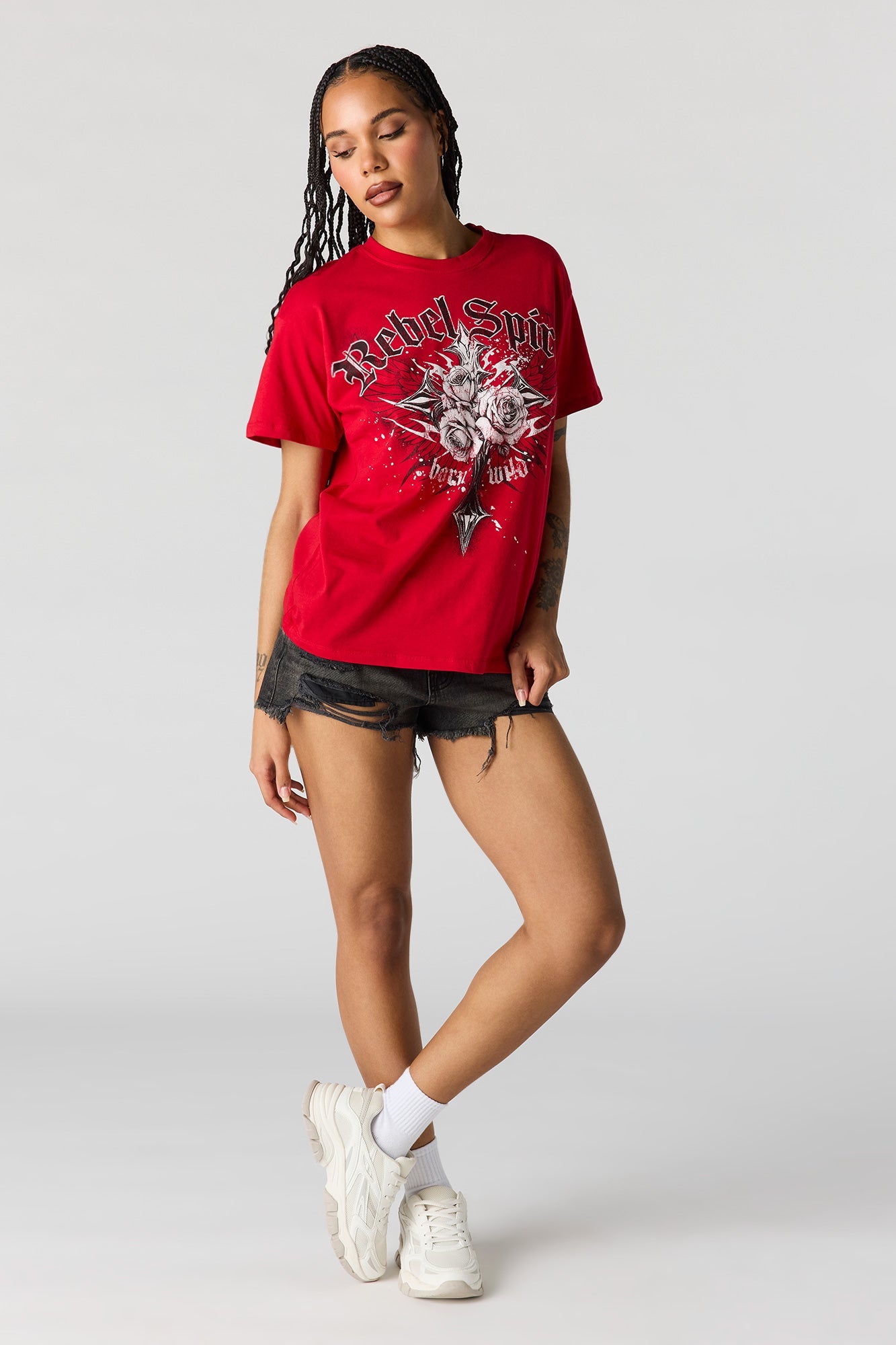 Rebel Graphic Boyfriend T-Shirt