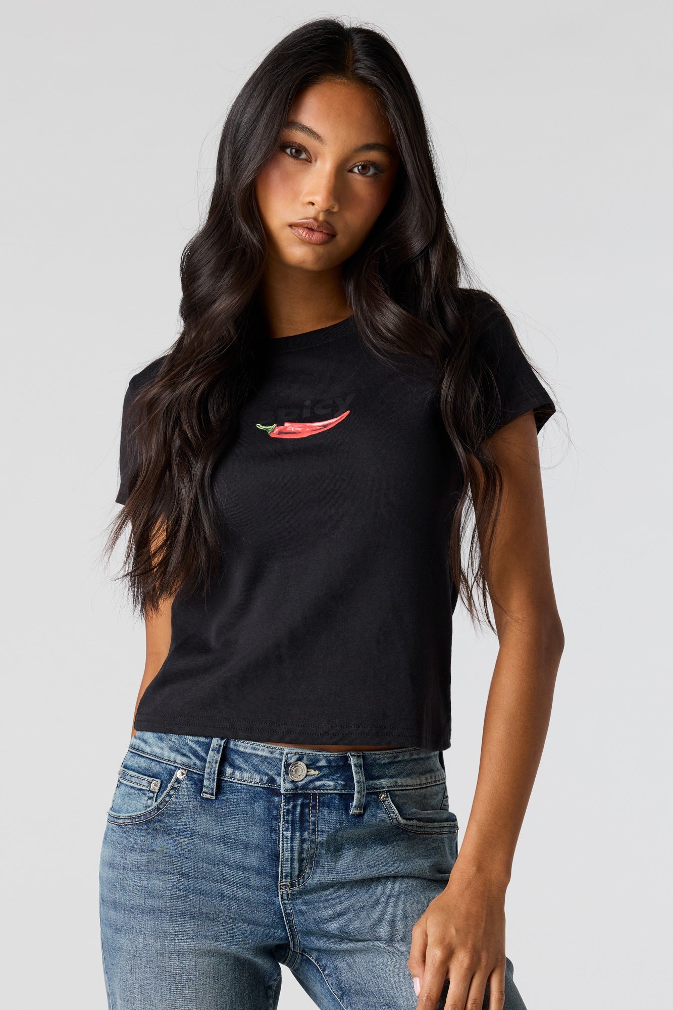 Graphic Ribbed T-Shirt