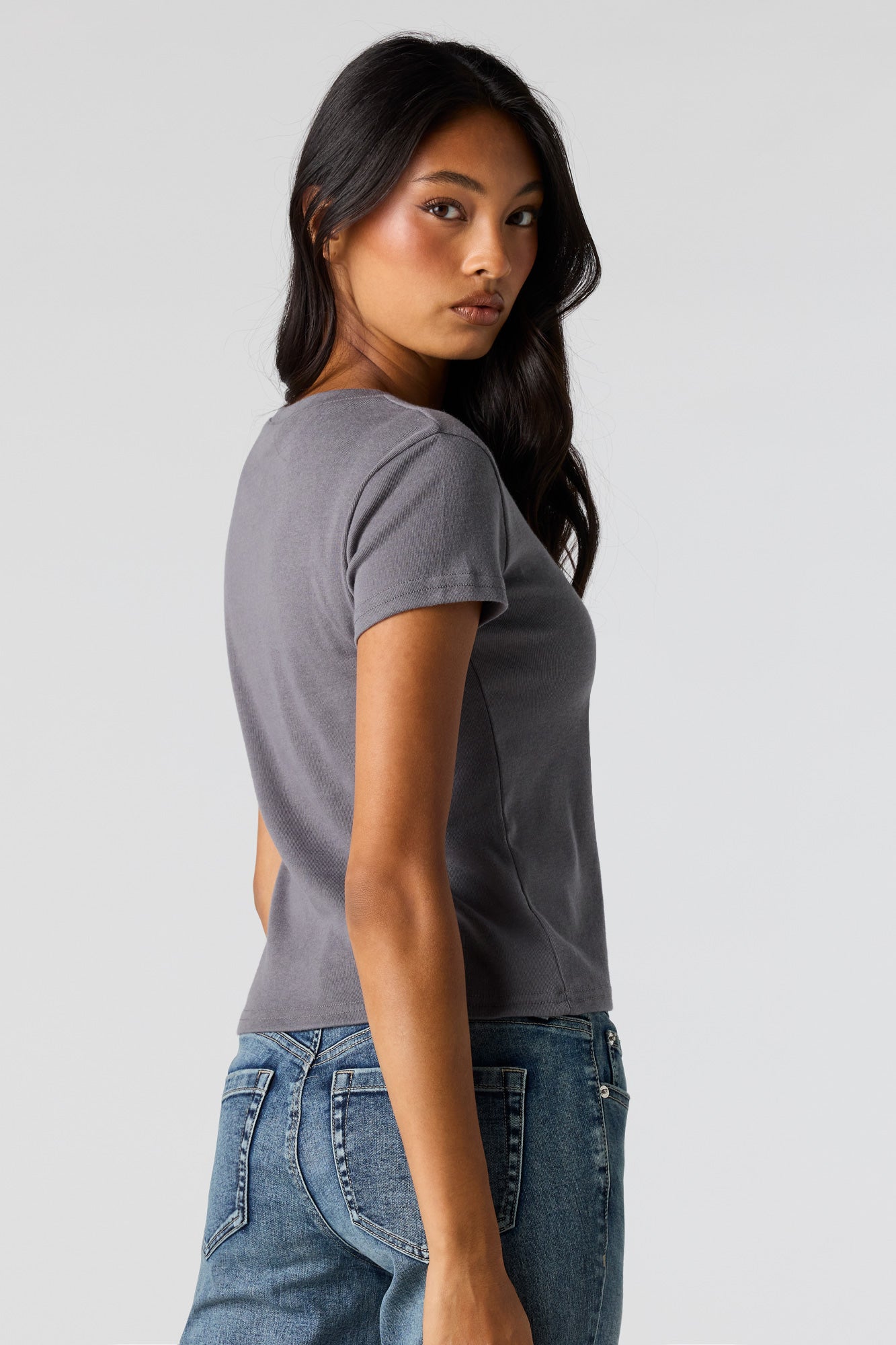 Graphic Ribbed T-Shirt