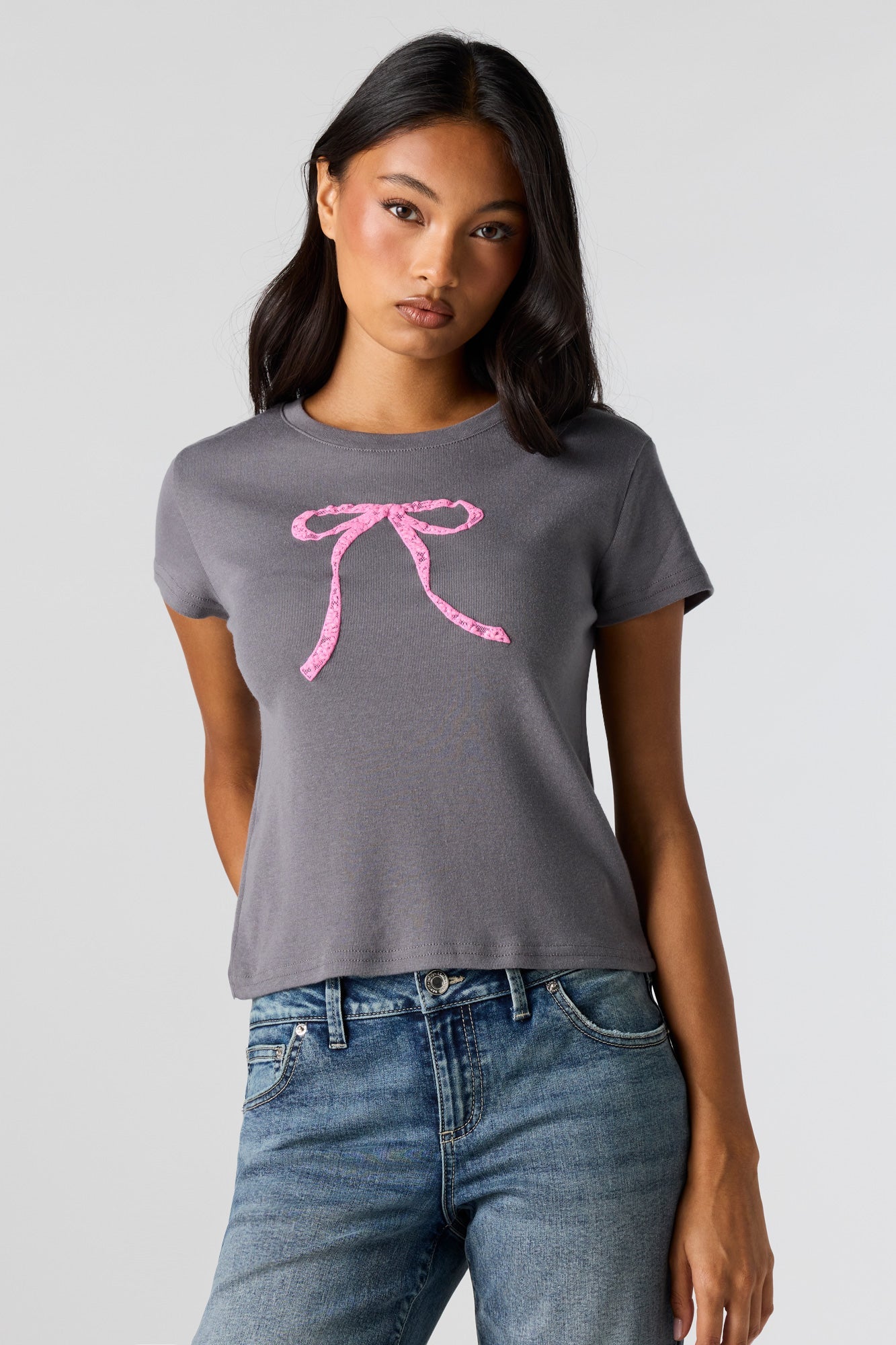 Graphic Ribbed T-Shirt