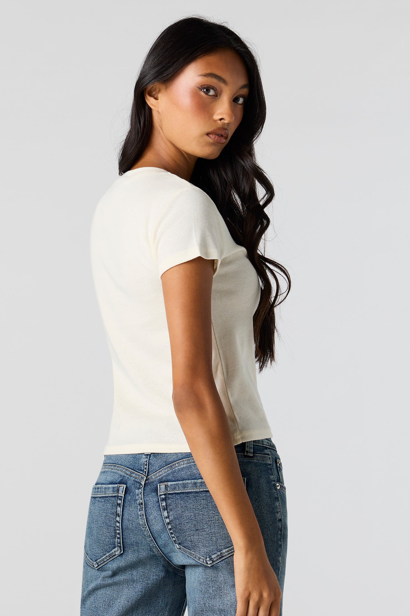 Graphic Ribbed T-Shirt